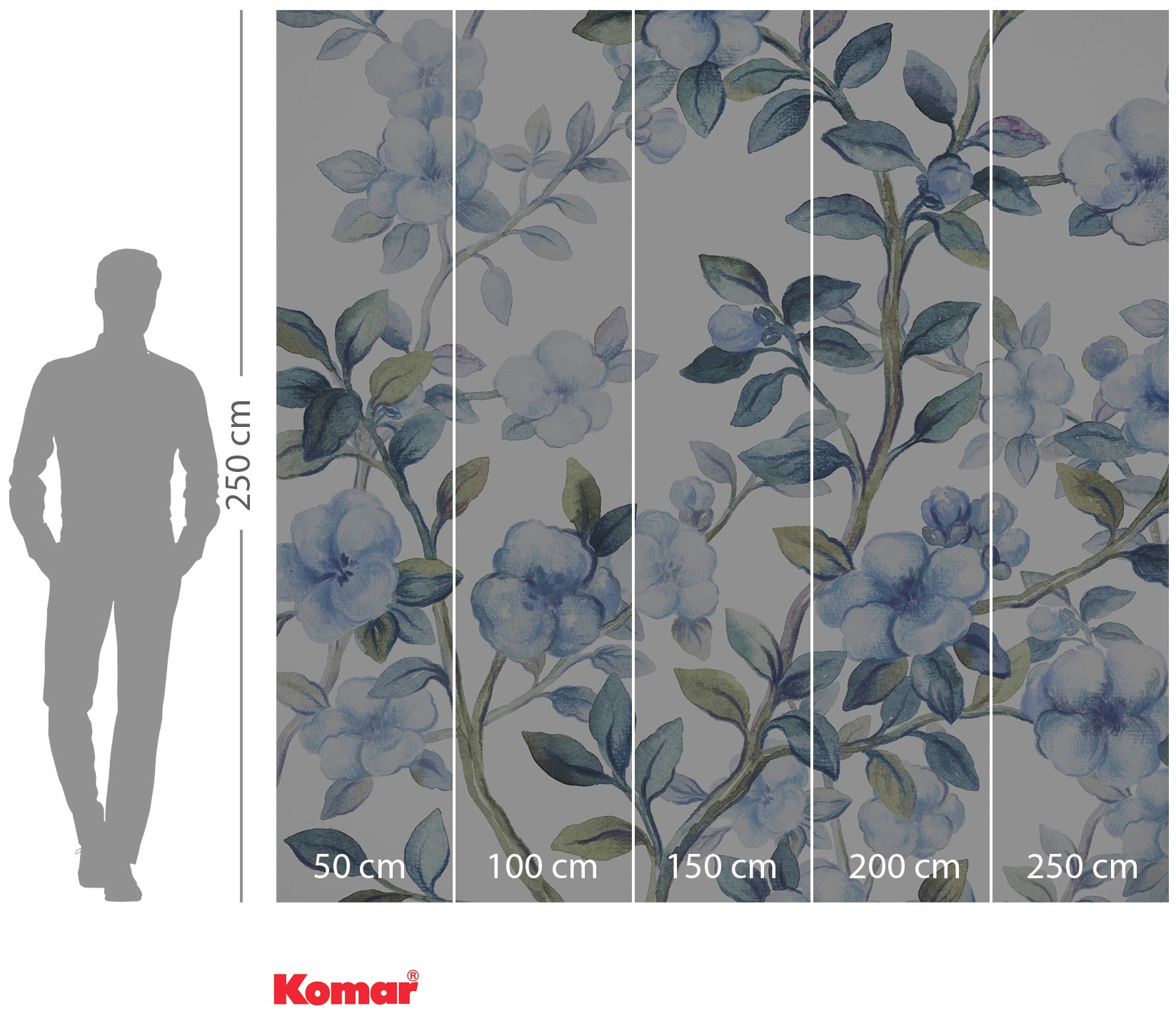 Komar Vliestapete »Digitaldruck Vlies - Bleu Ciel - Grösse 250 x 250 cm«, bedruckt, Wohnzimmer, Schlafzimmer