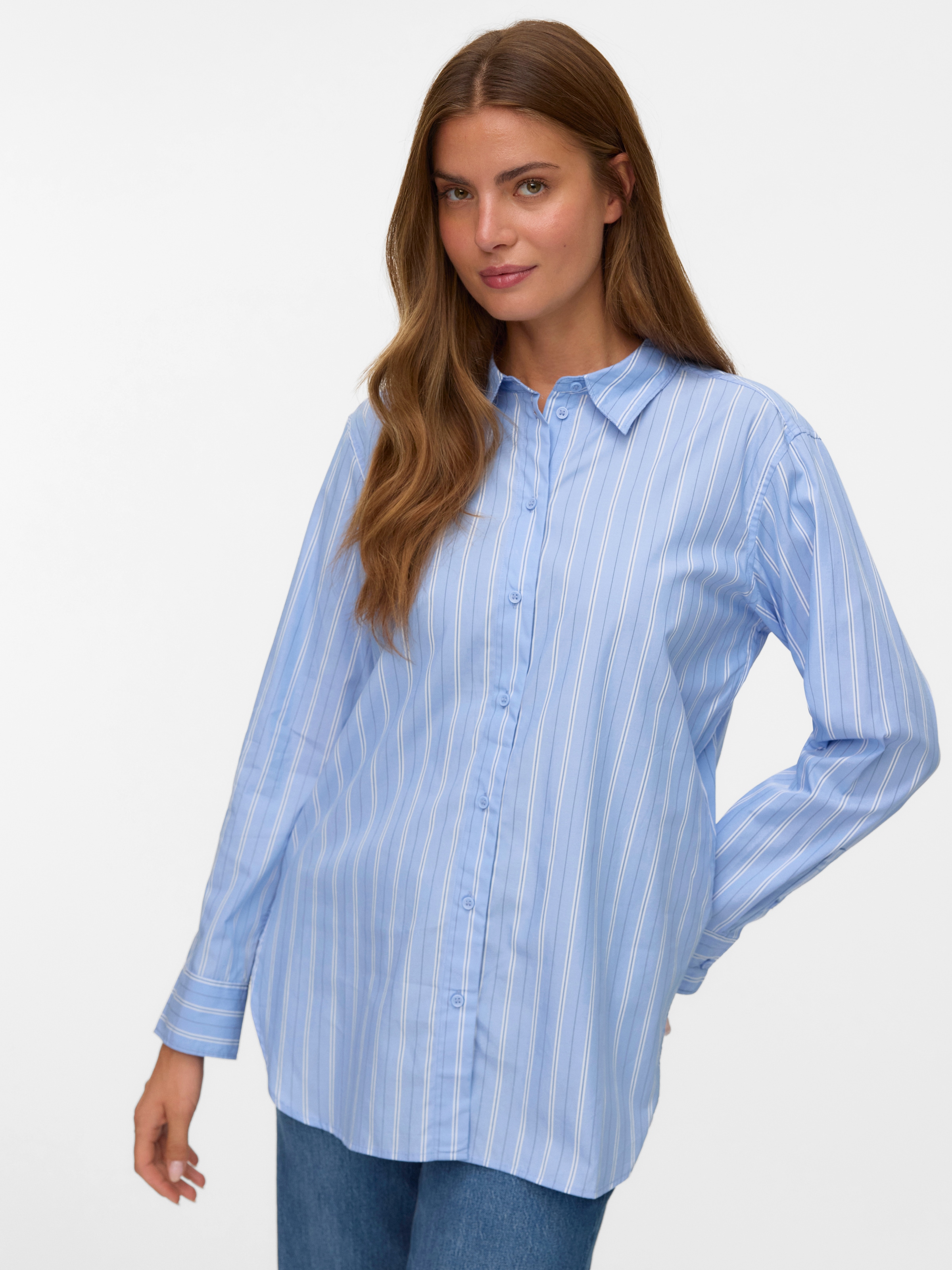 Vero Moda Hemdbluse »VMELINA LS SHIRT WVN NOOS« Baumwolle