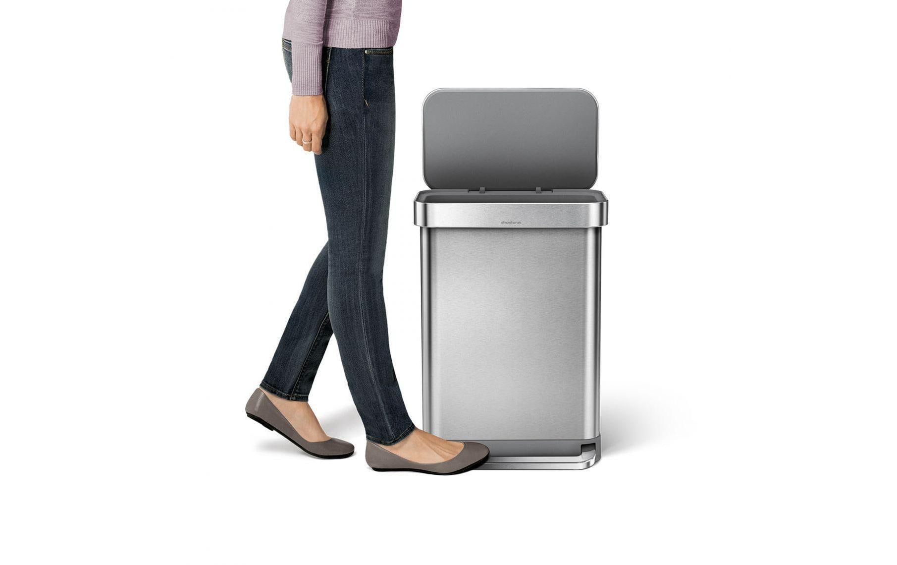 simplehuman Mülleimer »Rechteckiger Treteimer 55L«, 1 Behälter