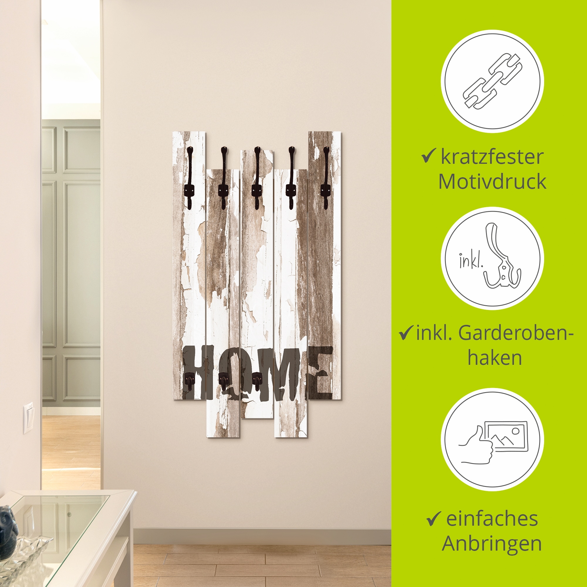 Artland Garderobenleiste »Home«, teilmontiert