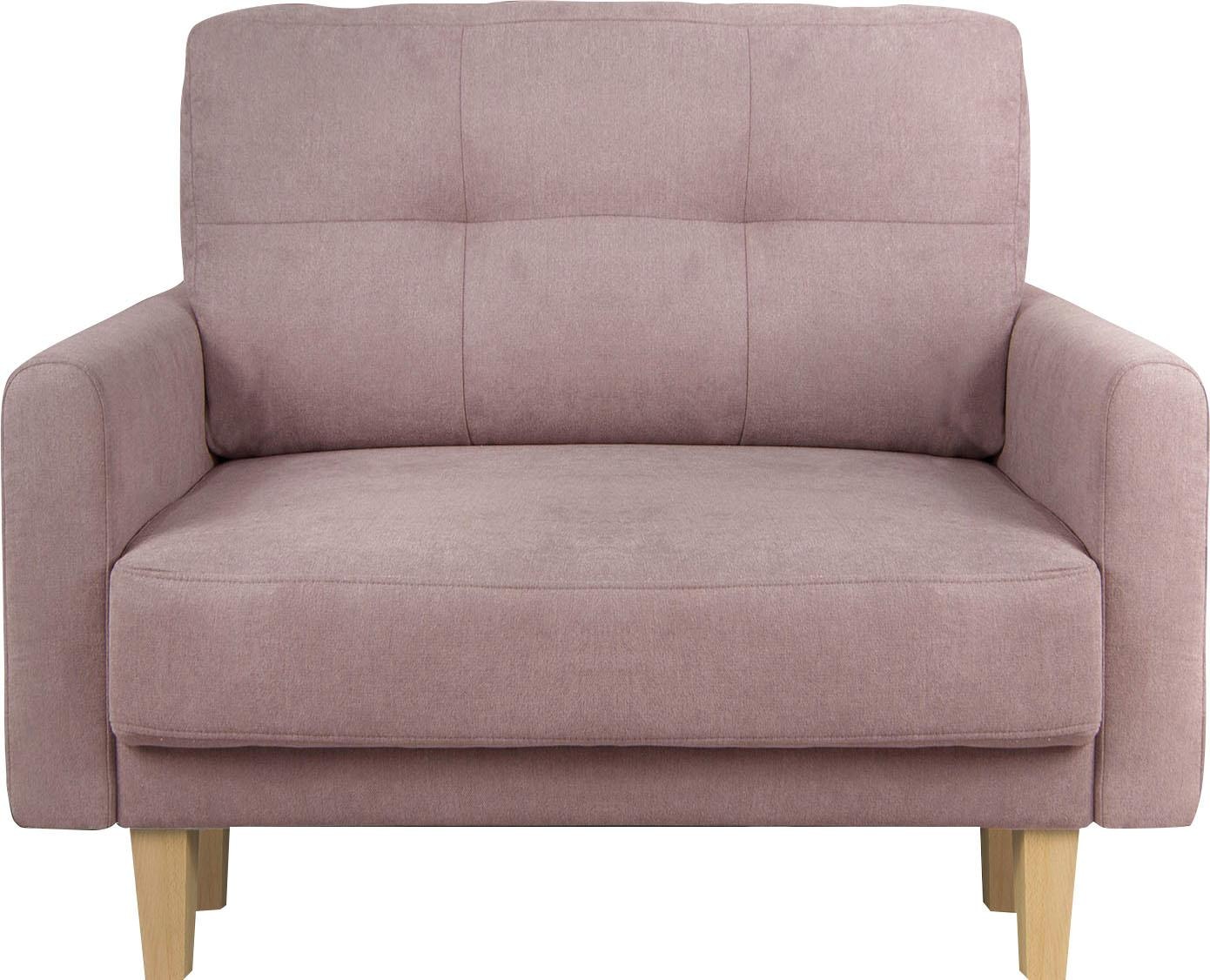 Home affaire Sessel »TRIPLO Relaxsessel mit Wellenunterfederung, Masse B/T/H: 95/100/89 cm«, Polstersessel mit Steppung im Rückenkissen, hohe Qualität