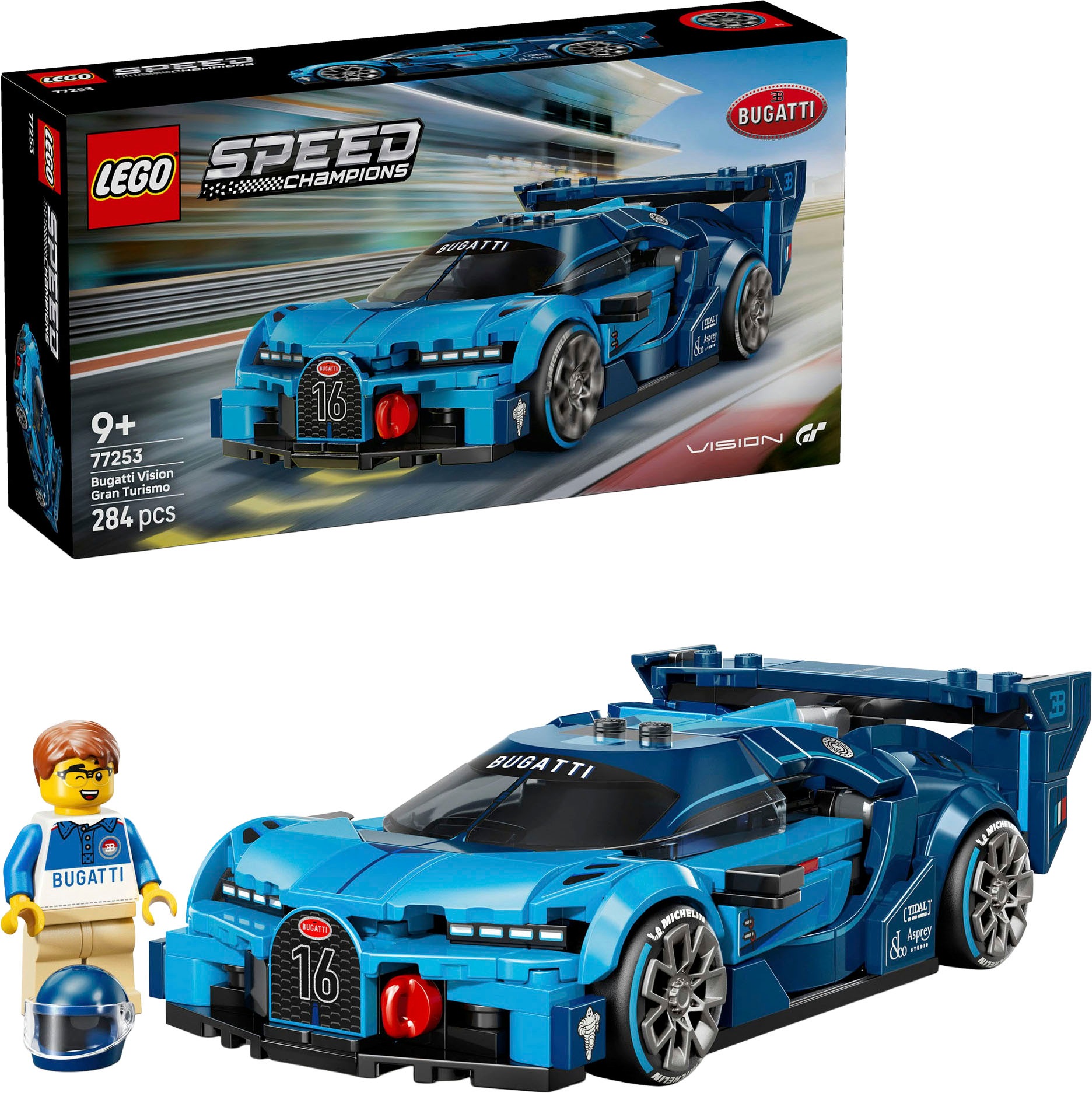 LEGO Konstruktionsspielsteine "Bugatti Vision GT Hypersportwagen (77253), LEGO Speed Champions" Made in Europe