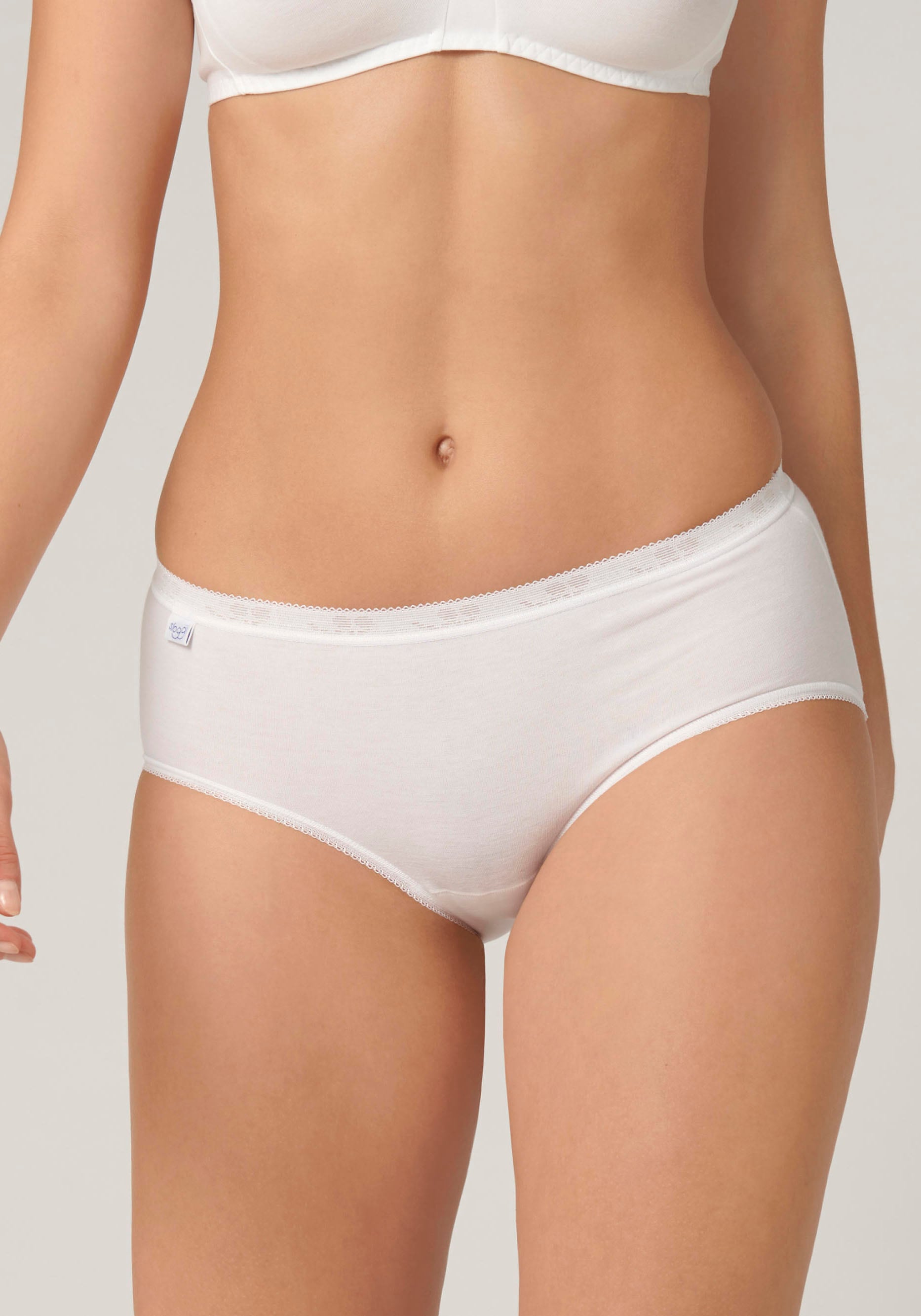 sloggi Midislip »Basic+«, (2er Pack), perfekter Sitz, Baumwollmix, weiche Nähte, elastisch