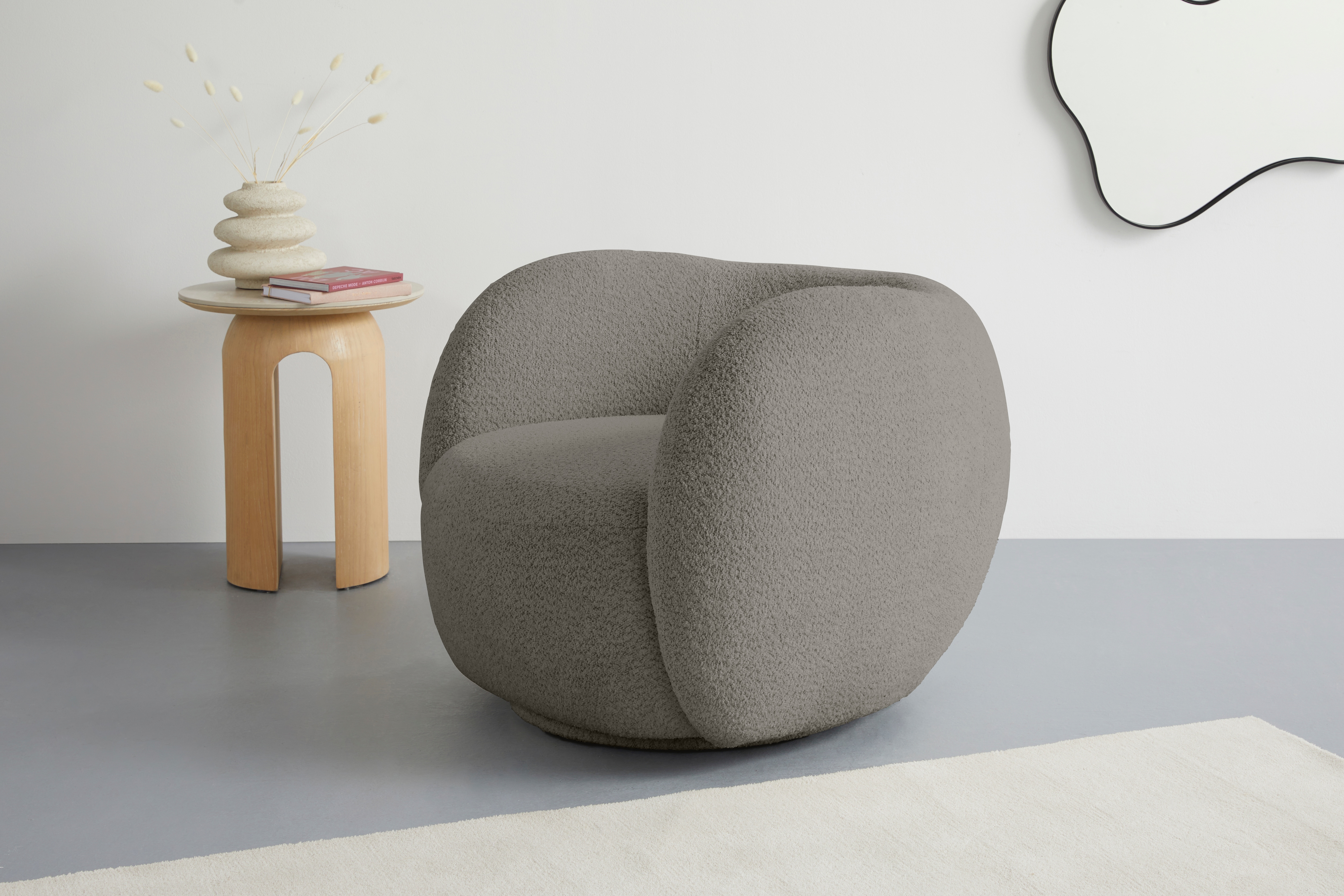 homsy by Ana Johnson Sessel "Pebbla, exklusiver, formschöner Designsessel, Drehsessel" Mit oder ohne Drehfunktion, in Luxus-Microfaser oder Chenille