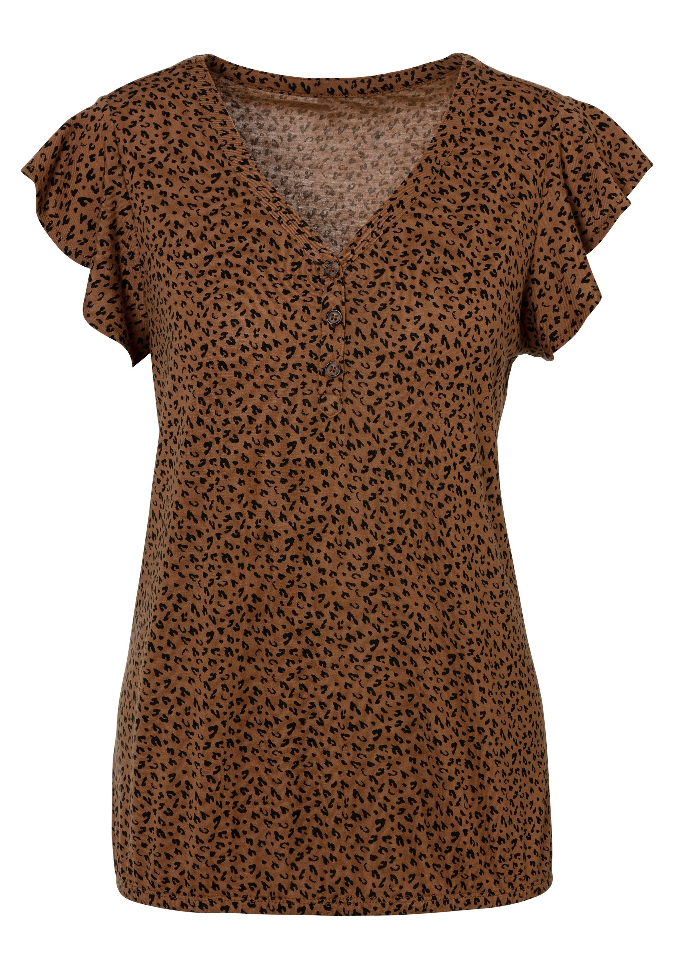 LASCANA Shirttop »mit Knopfleiste und Flügelärmelchen«, (2er-Pack), aus weicher Viskose-Qualität