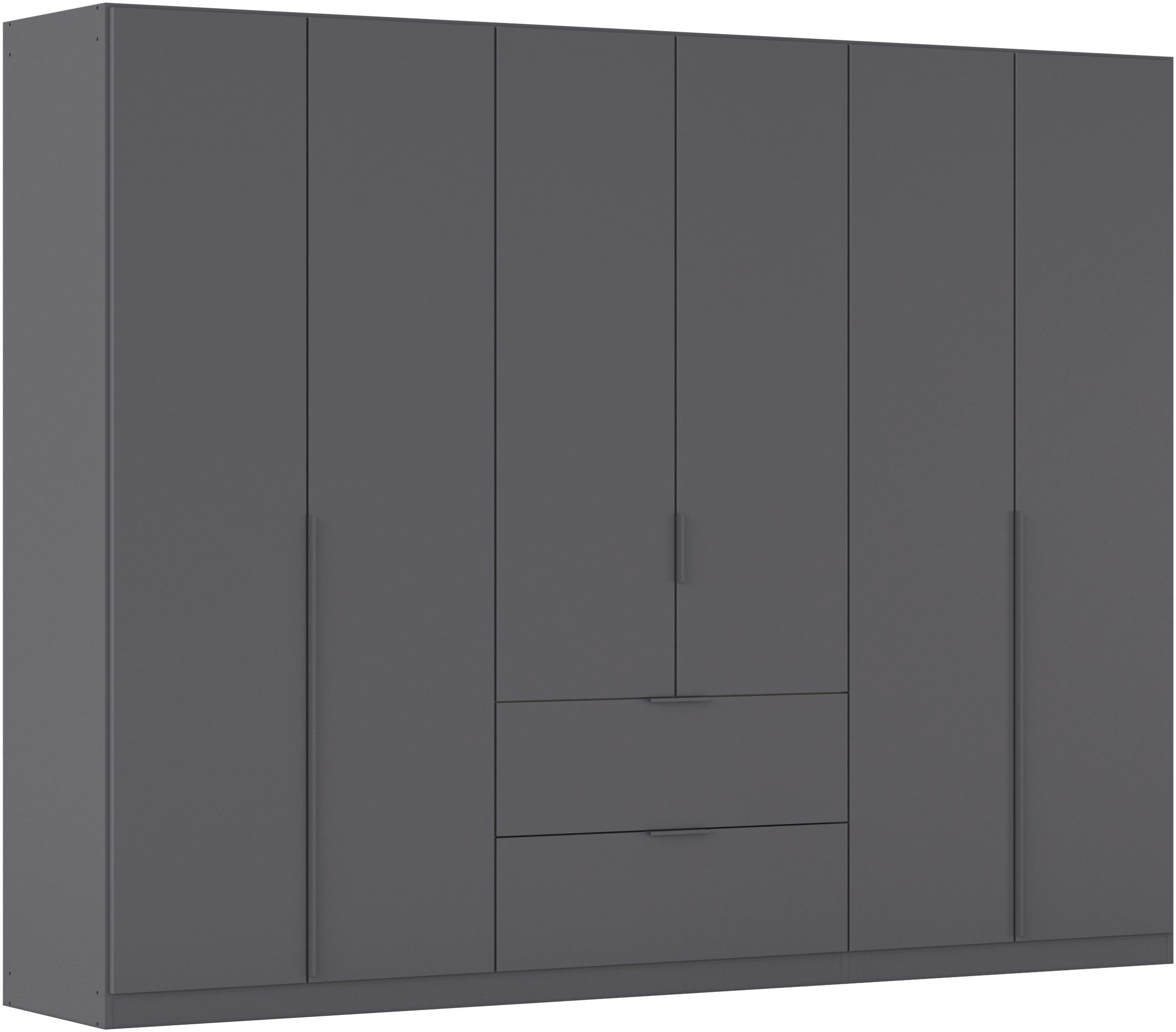 GOODproduct Drehtürenschrank "Kleiderschrank Schrank Garderobe AGORDO mit Dekor- oder Hochglanzfront" in zwei Griff-Farben, Breite 271 cm, mit Aussenschubkästen, Serie in 7 Breiten und 2 Höhen MADE IN GERMANY