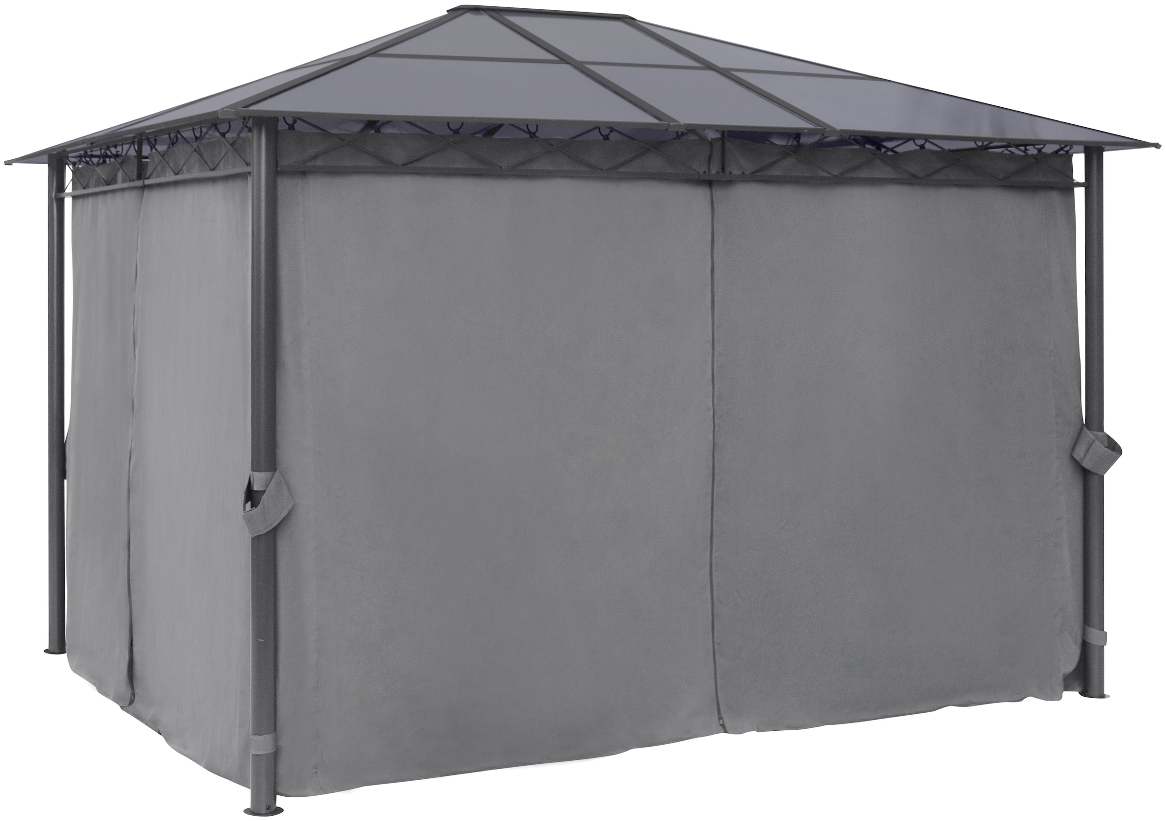 KONIFERA Pavillon »Nizza«, 360x300 cm, Stahlgestell, Polycarbonat-Dachplatten, inkl. Moskitonetze