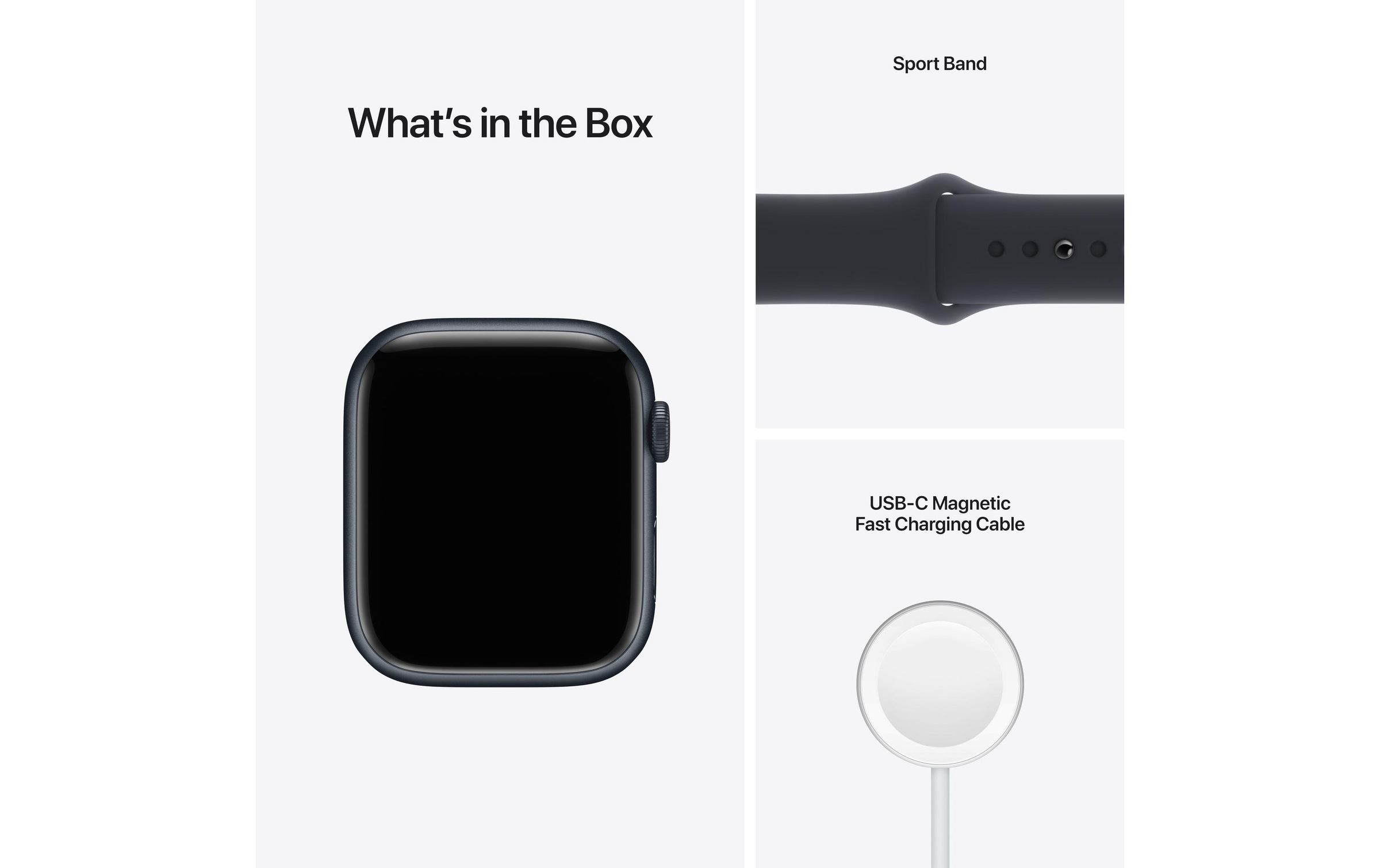 Apple Smartwatch »Serie 7, GPS, 45 mm Aluminiumgehäuse mit Sportarmband«, Watch OS, MKN53FD/A