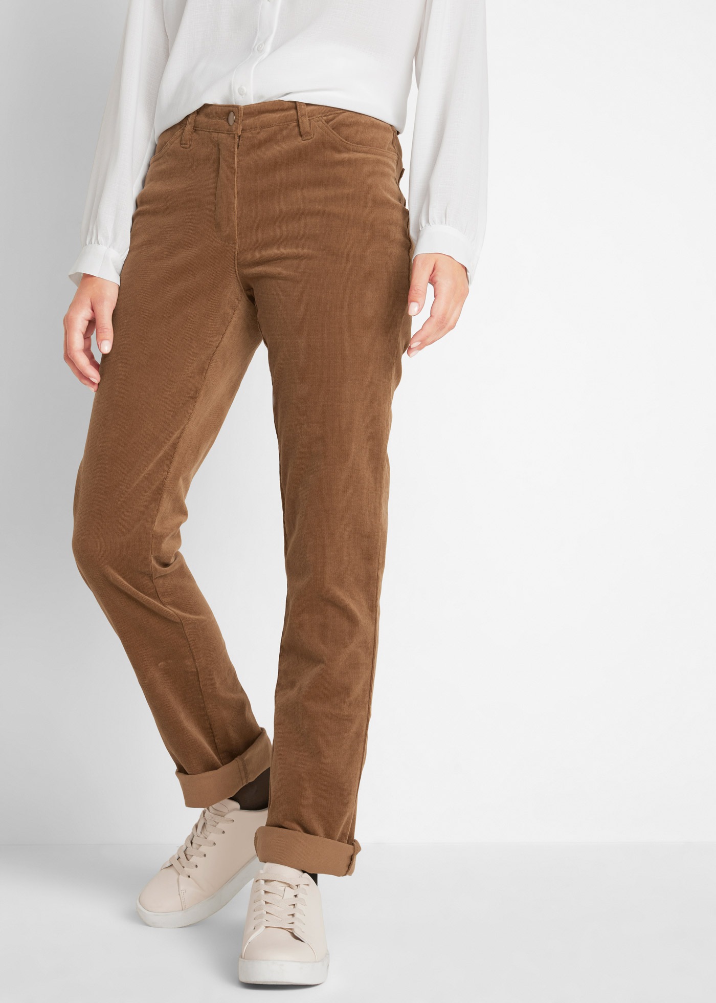 bonprix Cordhose »Stretch-Cordhose, Straight« mit Taschen, straight fit