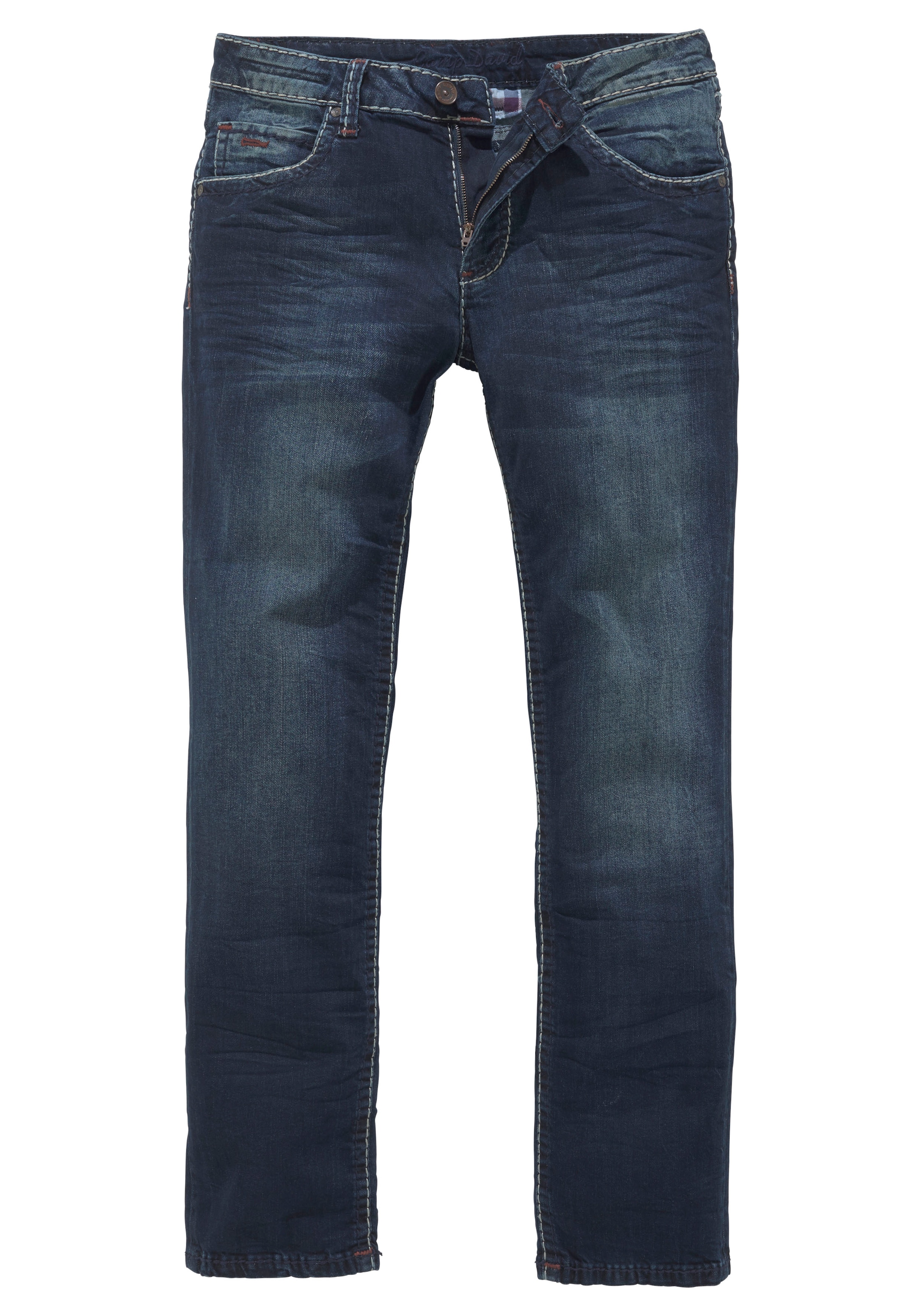 CAMP DAVID Straight-Jeans »NI:CO:R611«, mit markanten Steppnähten