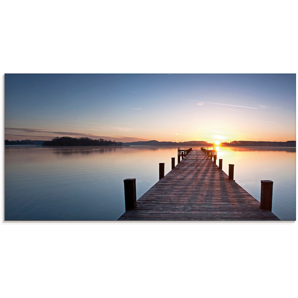 Artland Glasbild »Sonnenstrahlen - Sonnenuntergang«, Gewässer, (1 St.)
