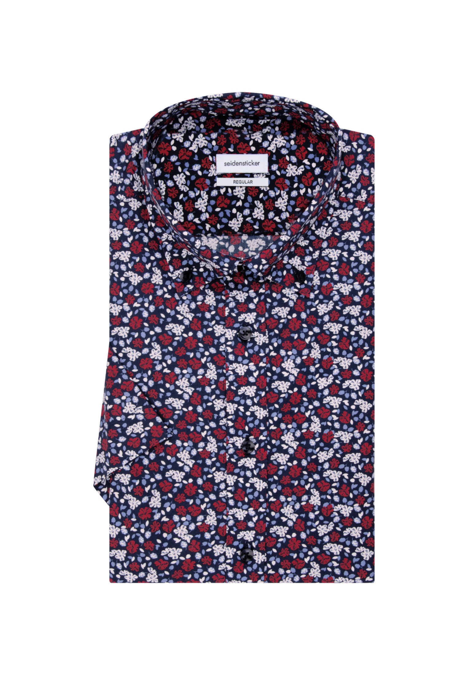 seidensticker Businesshemd »Regular«, Regular Kurzarm Button-Down-Kragen Druck