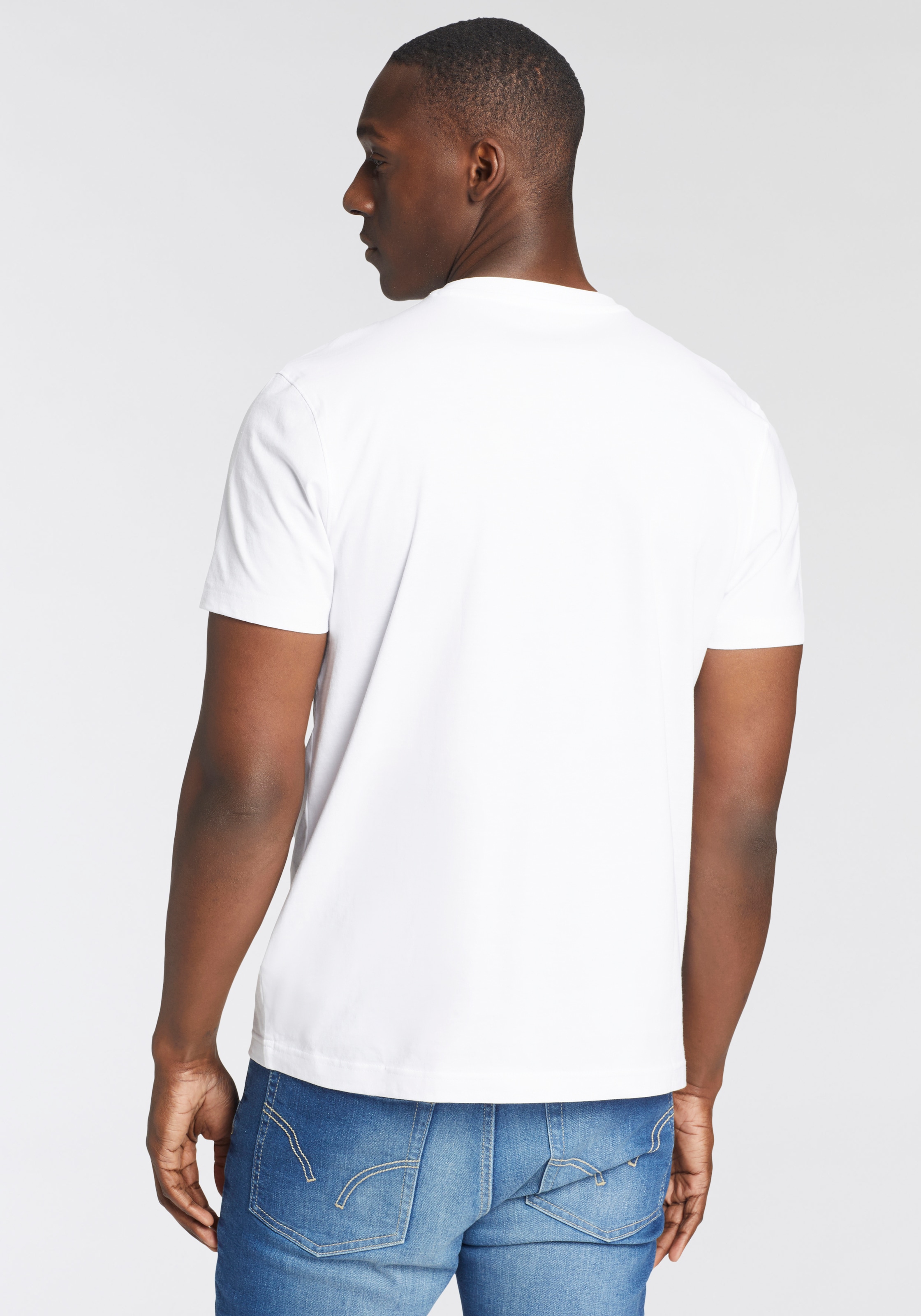 Man's World Rundhalsshirt, (Packung, 2 tlg., 2er Pack), Kurzarm, unifarben, Rundhals, aus Baumwolle