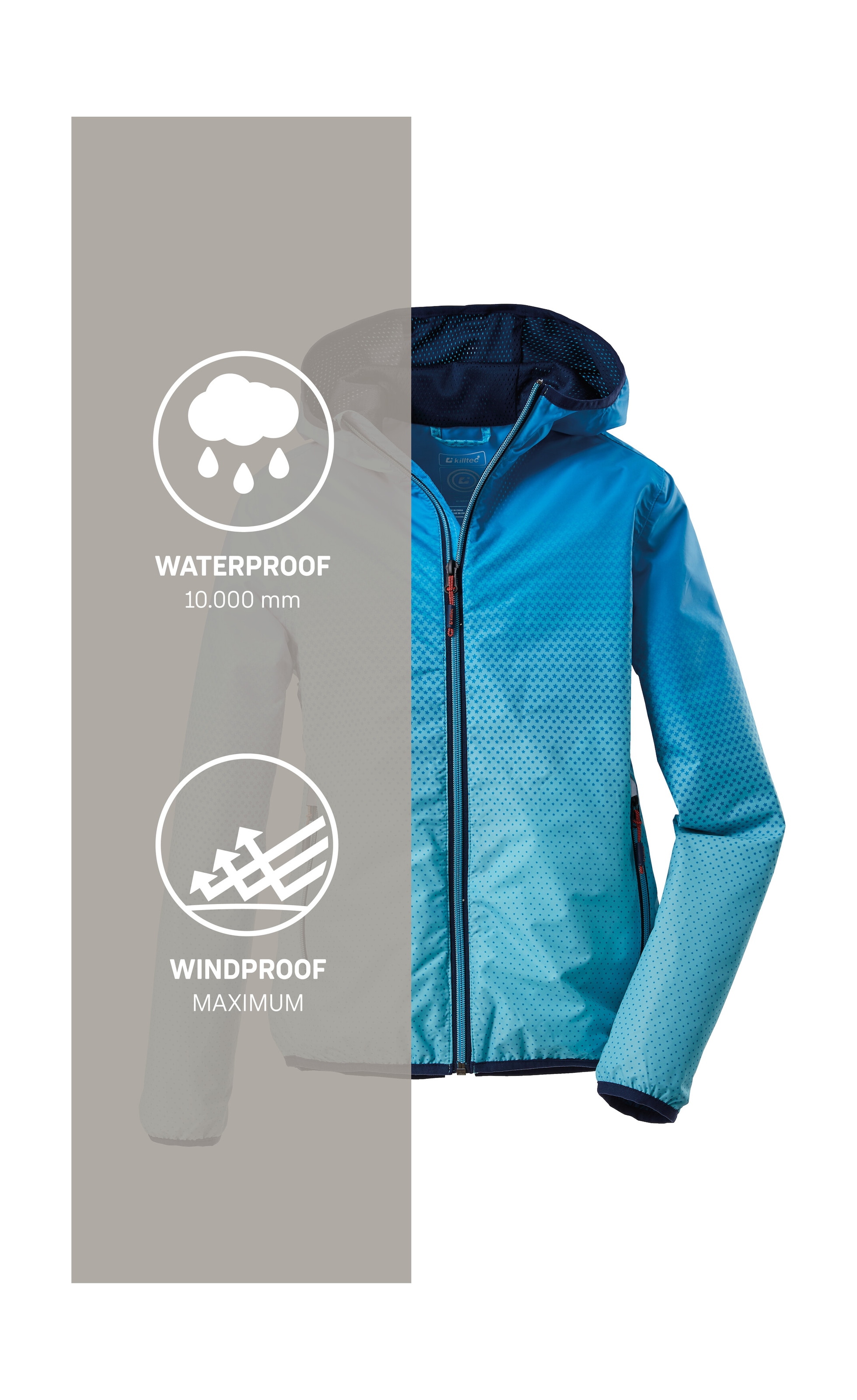 Killtec Outdoorjacke »Lyse GRLS JCKT A«, Leichte Mädchen Funktionsjacke von killtec, wasserdicht, packbar