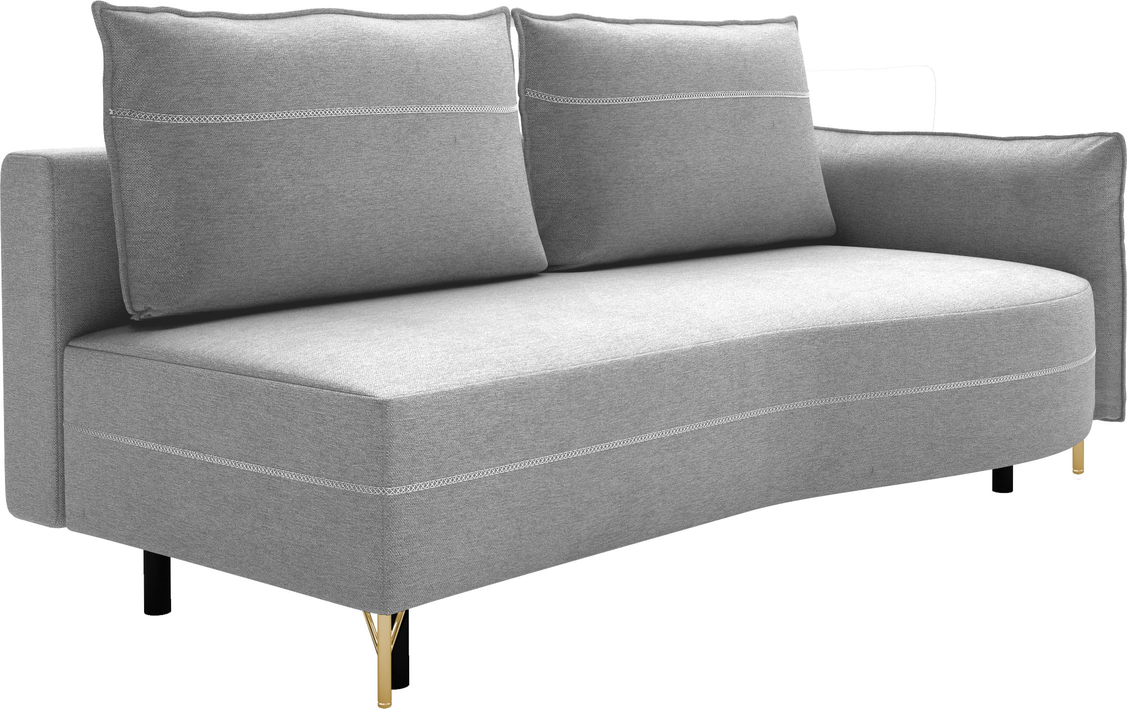 exxpo - sofa fashion Loungesofa »Ortis mit toller Kontrastnaht, Solitärmöbel, bequem, schmale Armlehne«, Schlafsofa mit Bettfunktion und Bettkasten, komfortabler Federkern