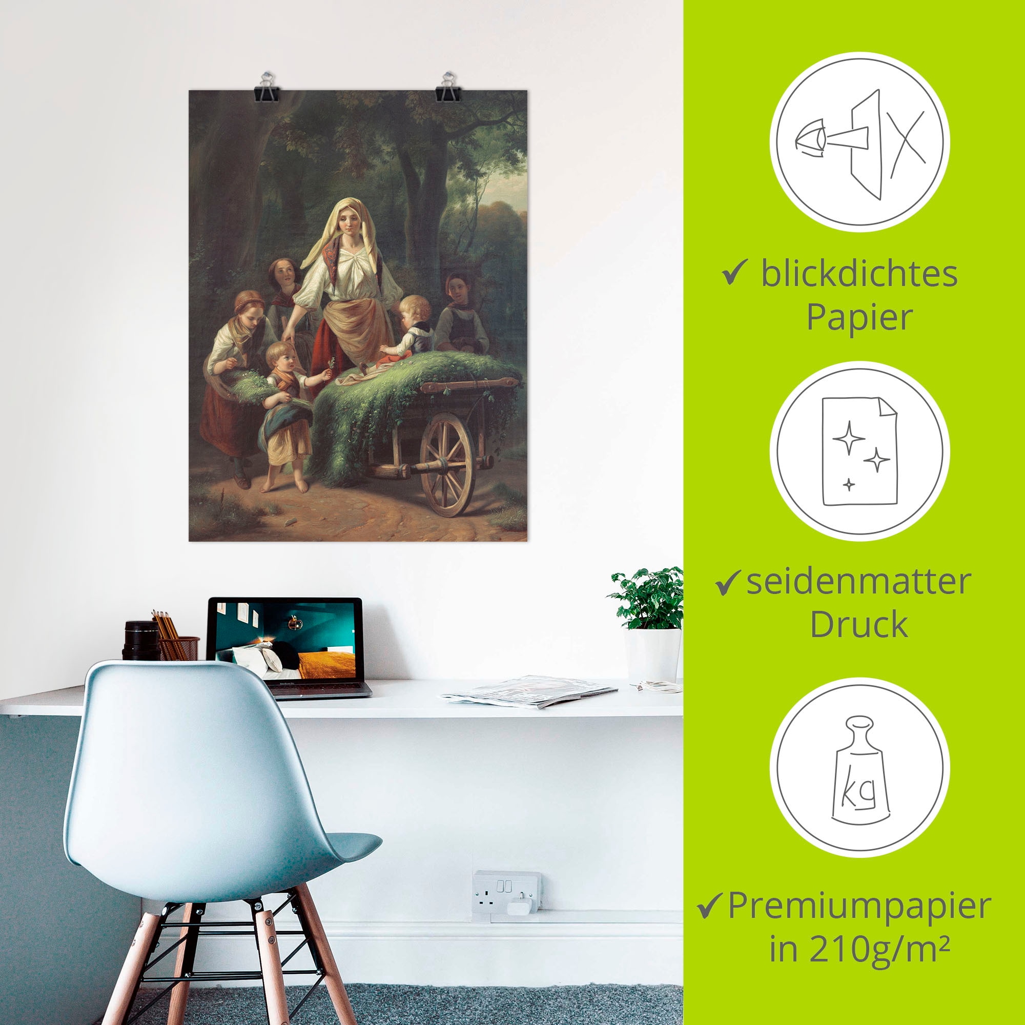 Artland Kunstdruck »Die Heimkehr aus dem Walde«, Gruppen & Familien, (1 St.), als Alubild, Leinwandbild, Wandaufkleber oder Poster in versch. Grössen