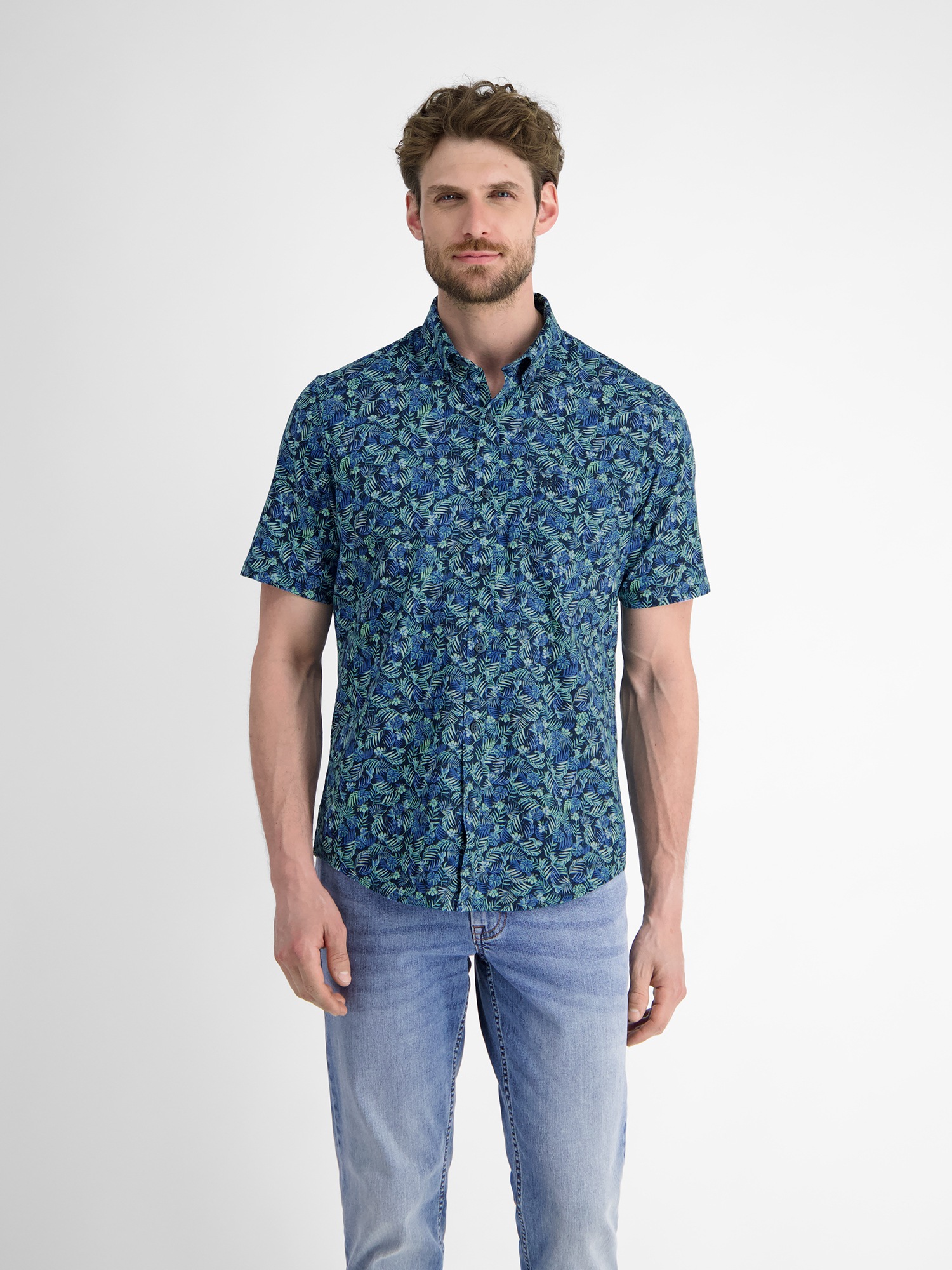 LERROS Kurzarmhemd »LERROS Herren Sommerhemd, floral bedruckt«