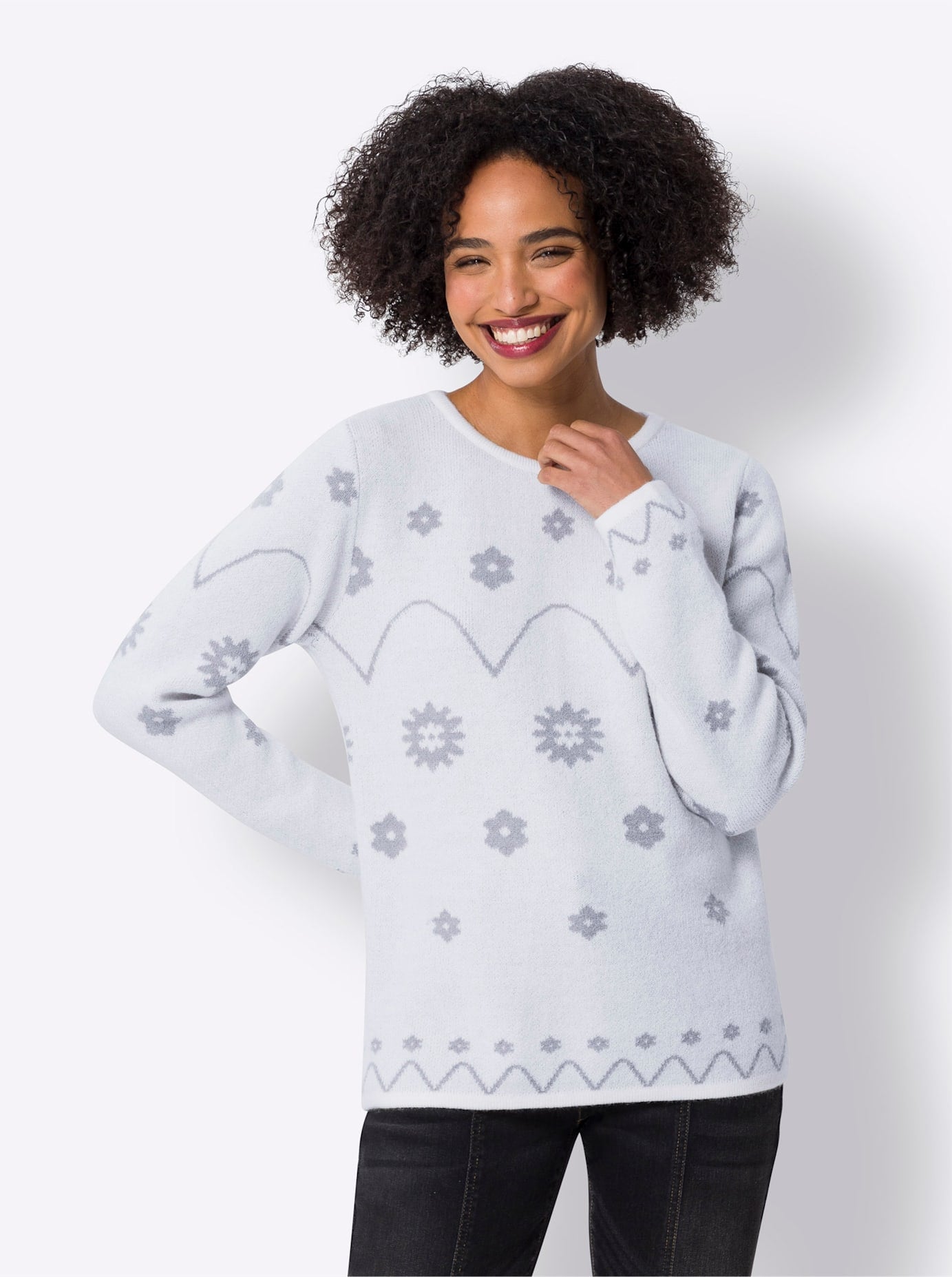 heine Rundhalspullover »Jacquard-Pullover«