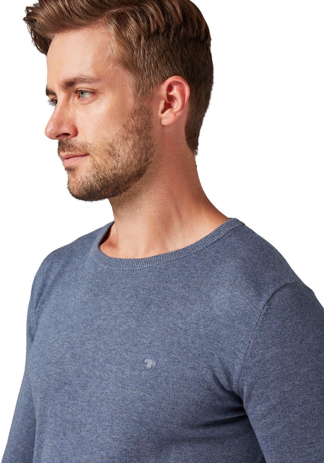 TOM TAILOR Rundhalspullover, meliert