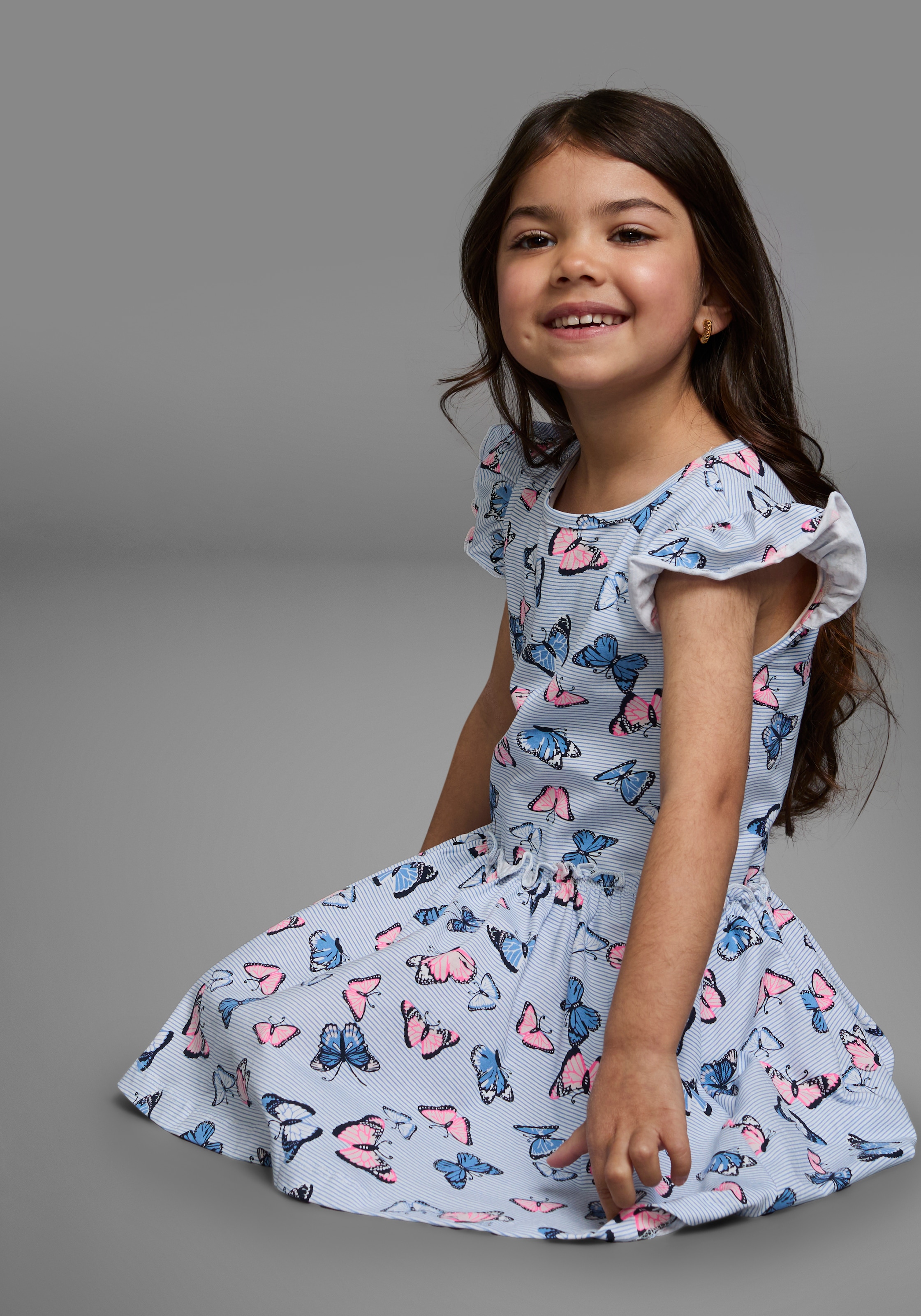 KIDSWORLD Jerseykleid »für kleine Mädchen«, sommerliche Anlässe und Partys, kniefreie Länge, modische Note
