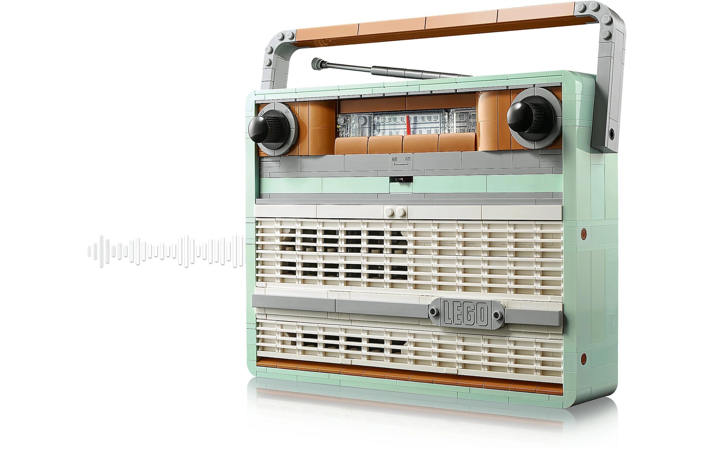 LEGO® Spielbausteine »Icons Retro-Kofferradio 10334«, (906 St.), Bauset mit hochklappbarem Griff, Drehreglern zum Ein-/Ausschalten