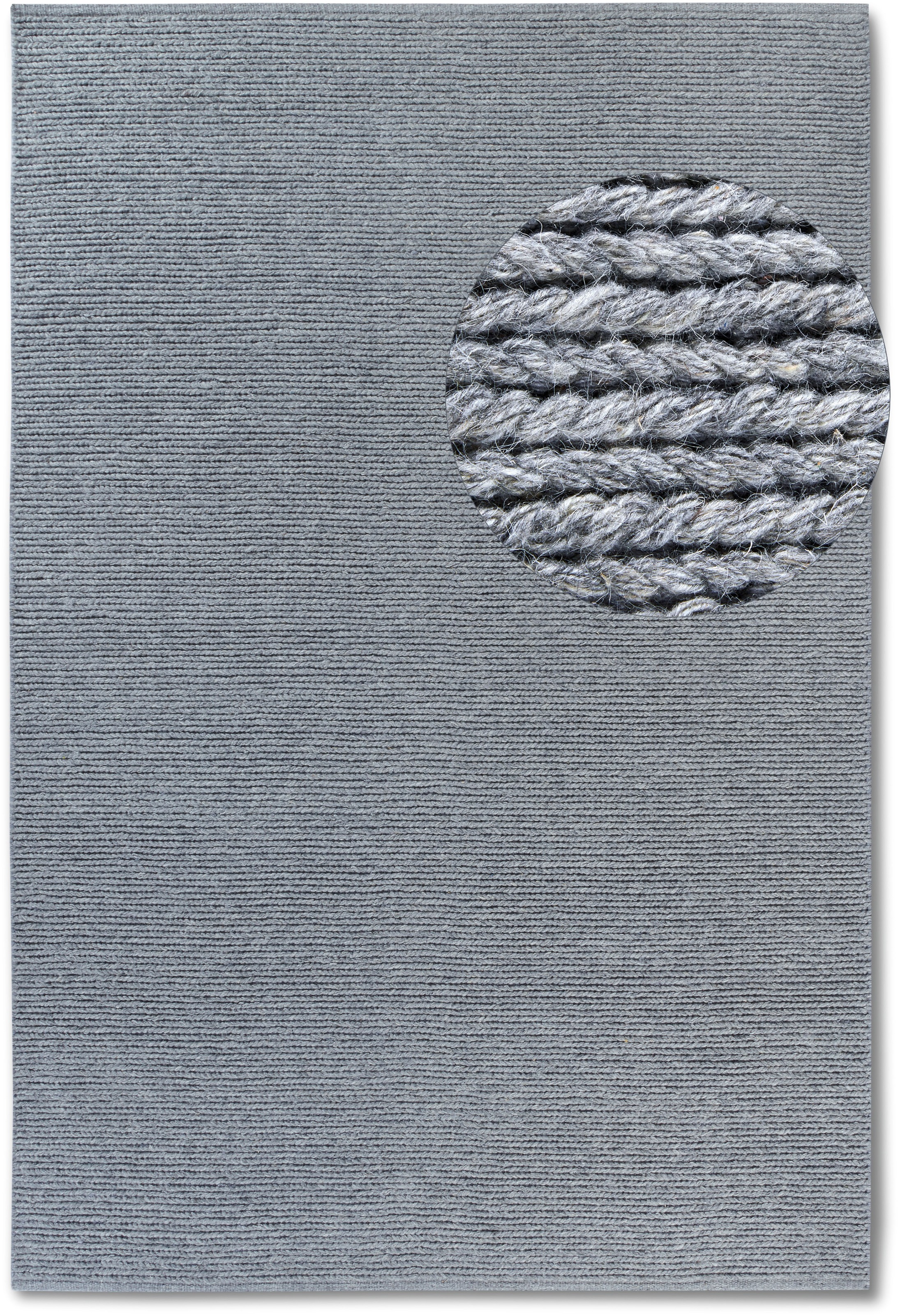 THE RUGS Villeroy & Boch 1748 Francois Handmade Wool Rug Soft Dense Pile in Grey | Size: 60cm x 90cm