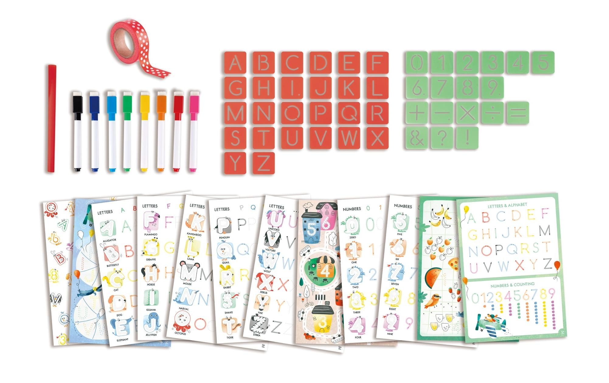 Hape Kreativset »ABC und Zahlen Schablonen«