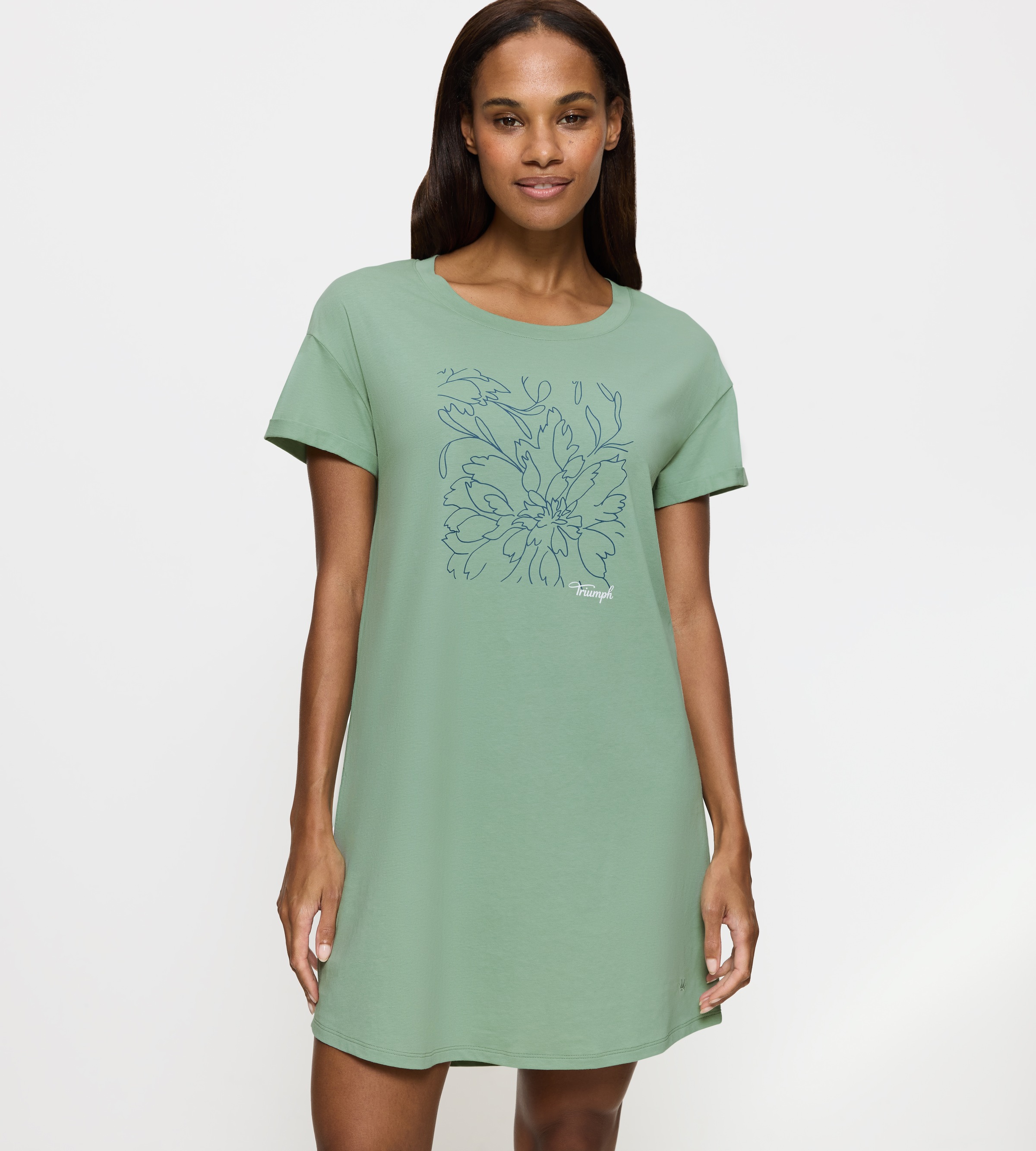 Triumph Nachthemd »Nightdresses NDK X 01« floraler Print vorn, Rundhals, Kurzarm
