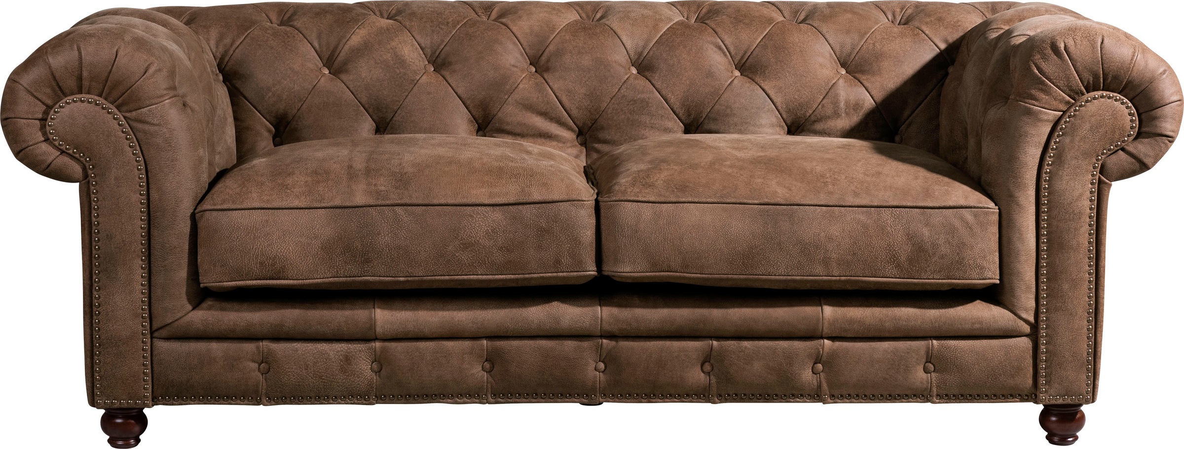 Max Winzer® Chesterfield-Sofa »Old England«, 2,5-Sitzer Ledersofa mit Knopfheftung & Ziernägeln, Breite 218 cm