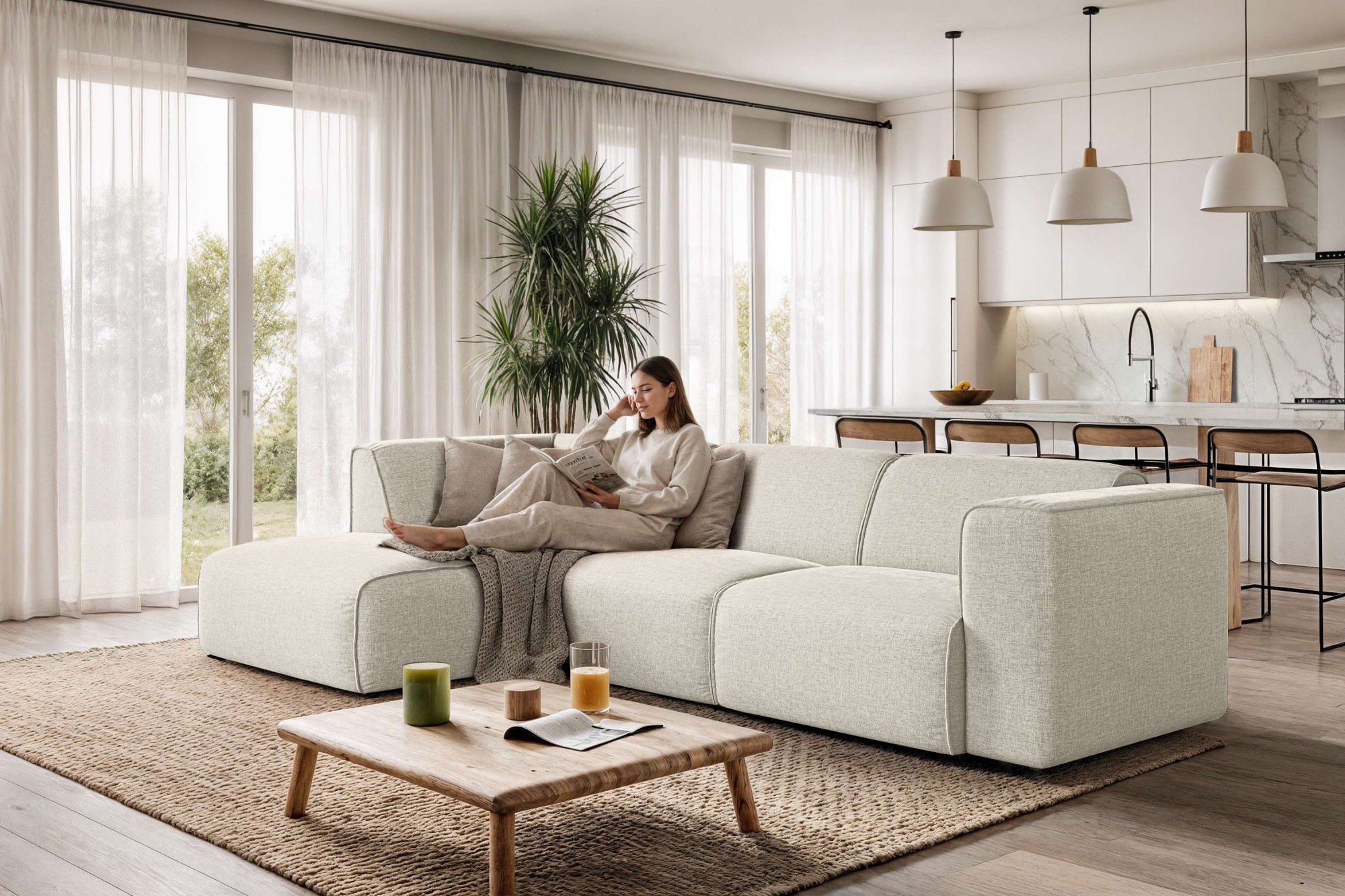 GOODproduct Ecksofa "Merid L-Form, B: 295 cm - OTTO. Verlässliche Qualität." jederzeit durch Module erweiterbar