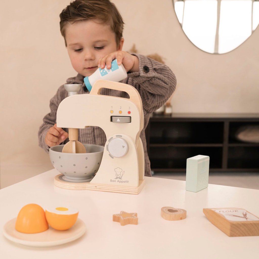 New Classic Toys® Kinder-Rührgerät »Holzspielzeug, Bon Appetit - Mixer mit Zubehör, Creme«