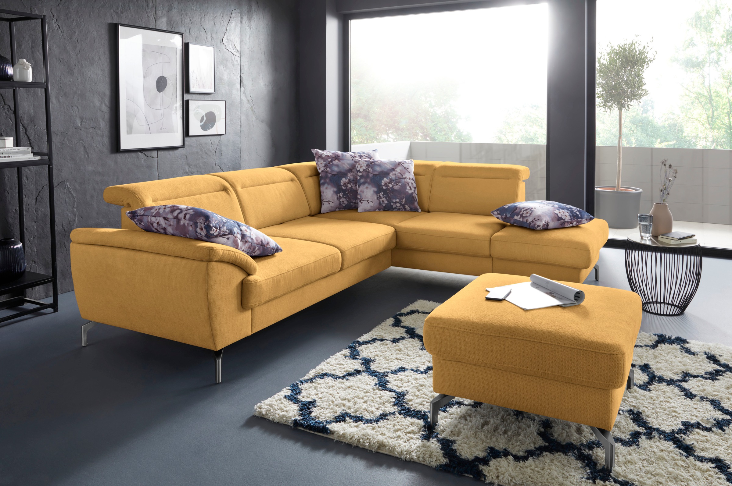 sit&more Hocker »Percy«, Fusshöhe 15cm, wahlweise mit unterschiedlichen Fussfarben