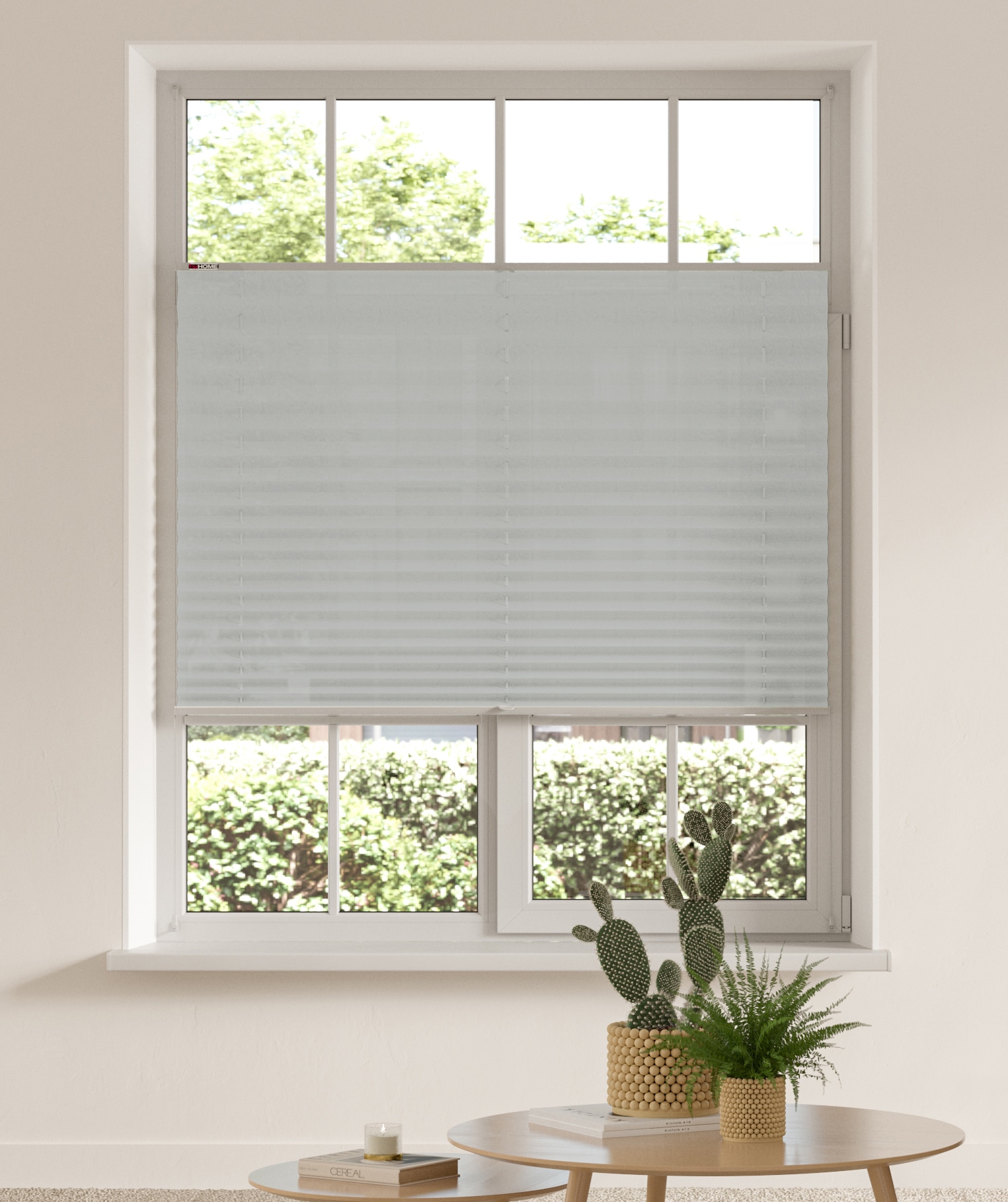 my home Plissee »DAHRA«, Lichtschutz, ohne Bohren, verspannt, im Fixmass, Crushed-Optik