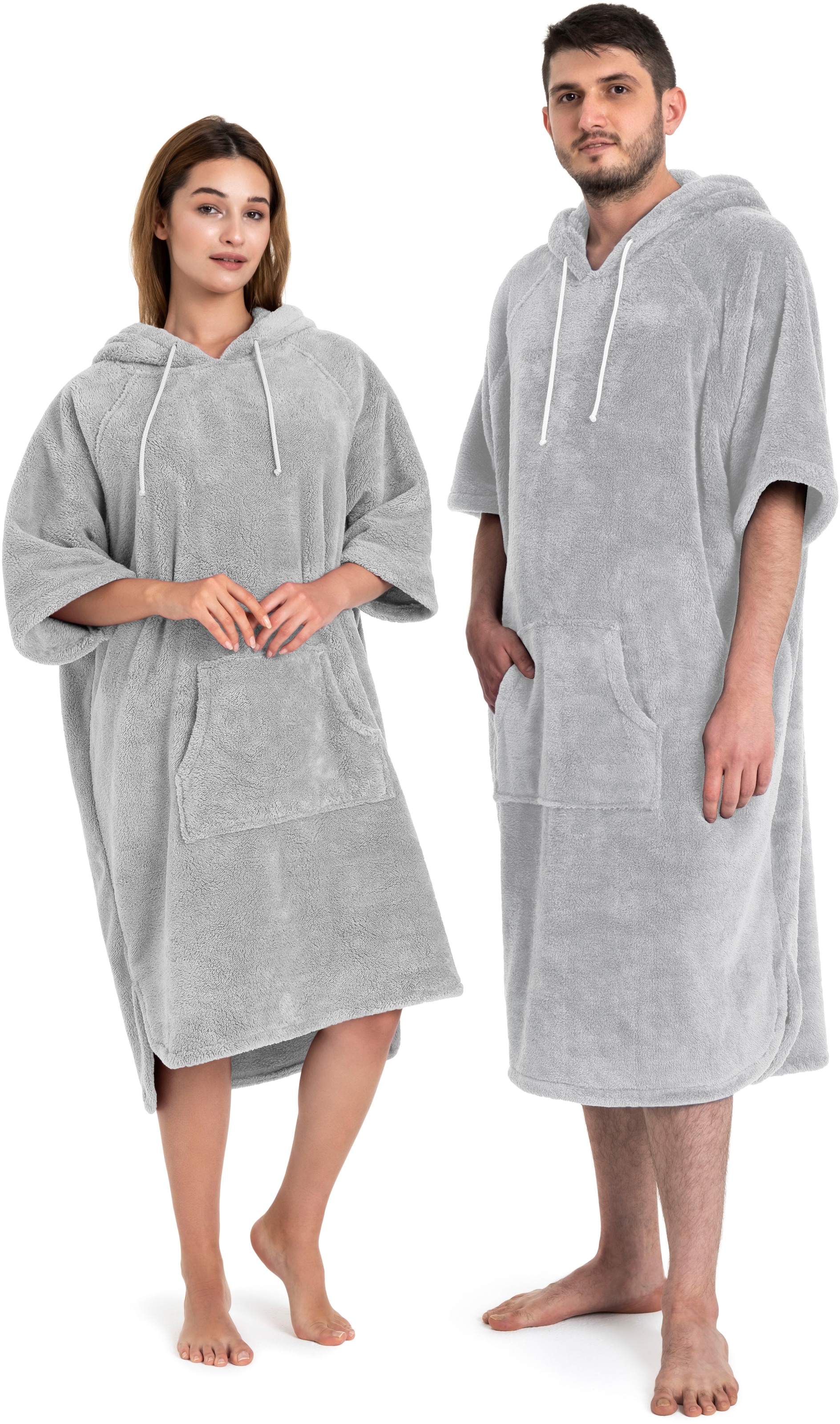 my home Badeponcho »Lillou, Surfponcho ideal für Sauna, Spa & im Urlaub«, (1 St.), weich und kuschelig, plüsch, Fleece, Unisex, für Damen und Herren