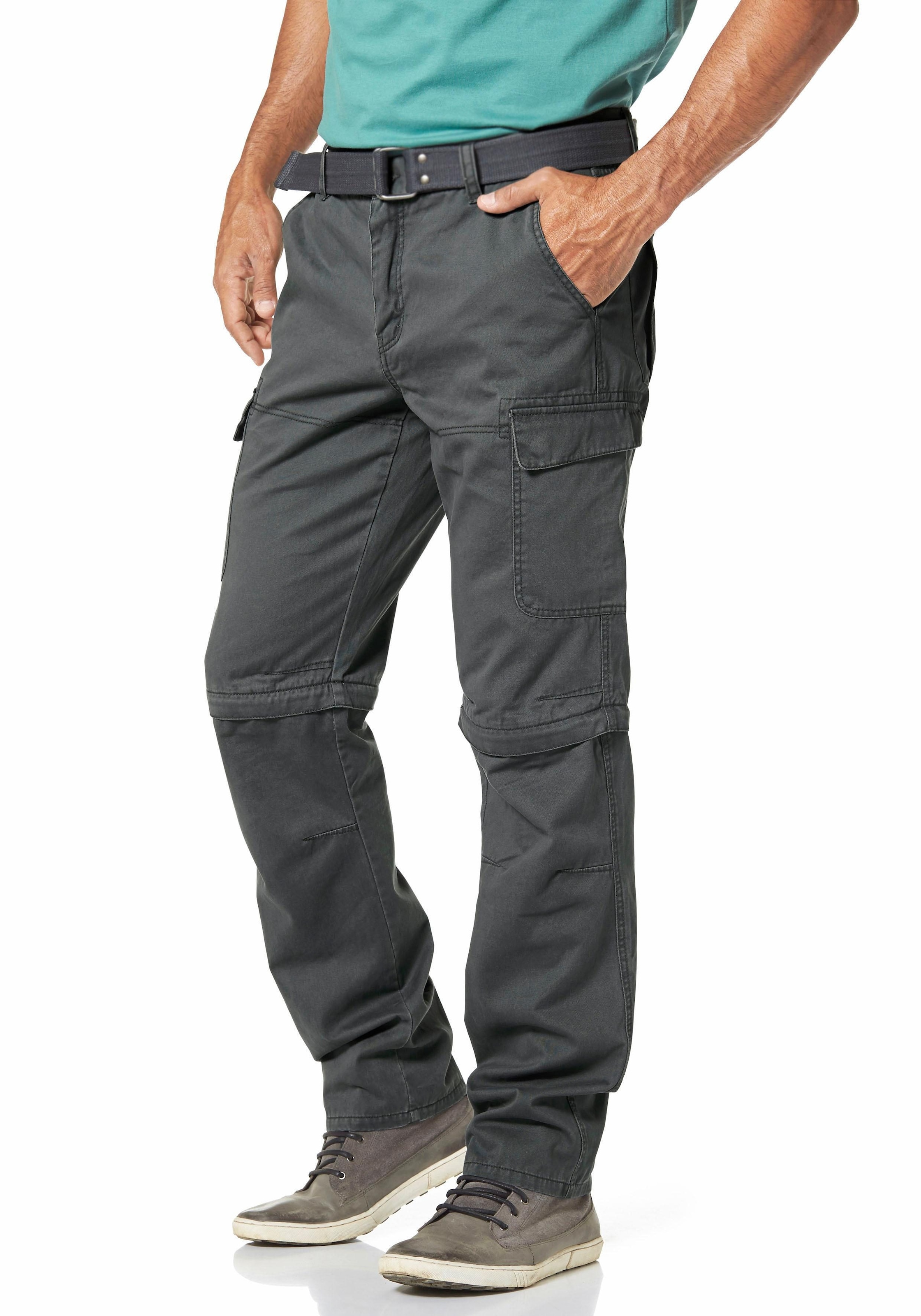 Cargohose, (Set, mit Gürtel), mit Zip-Off Funktion