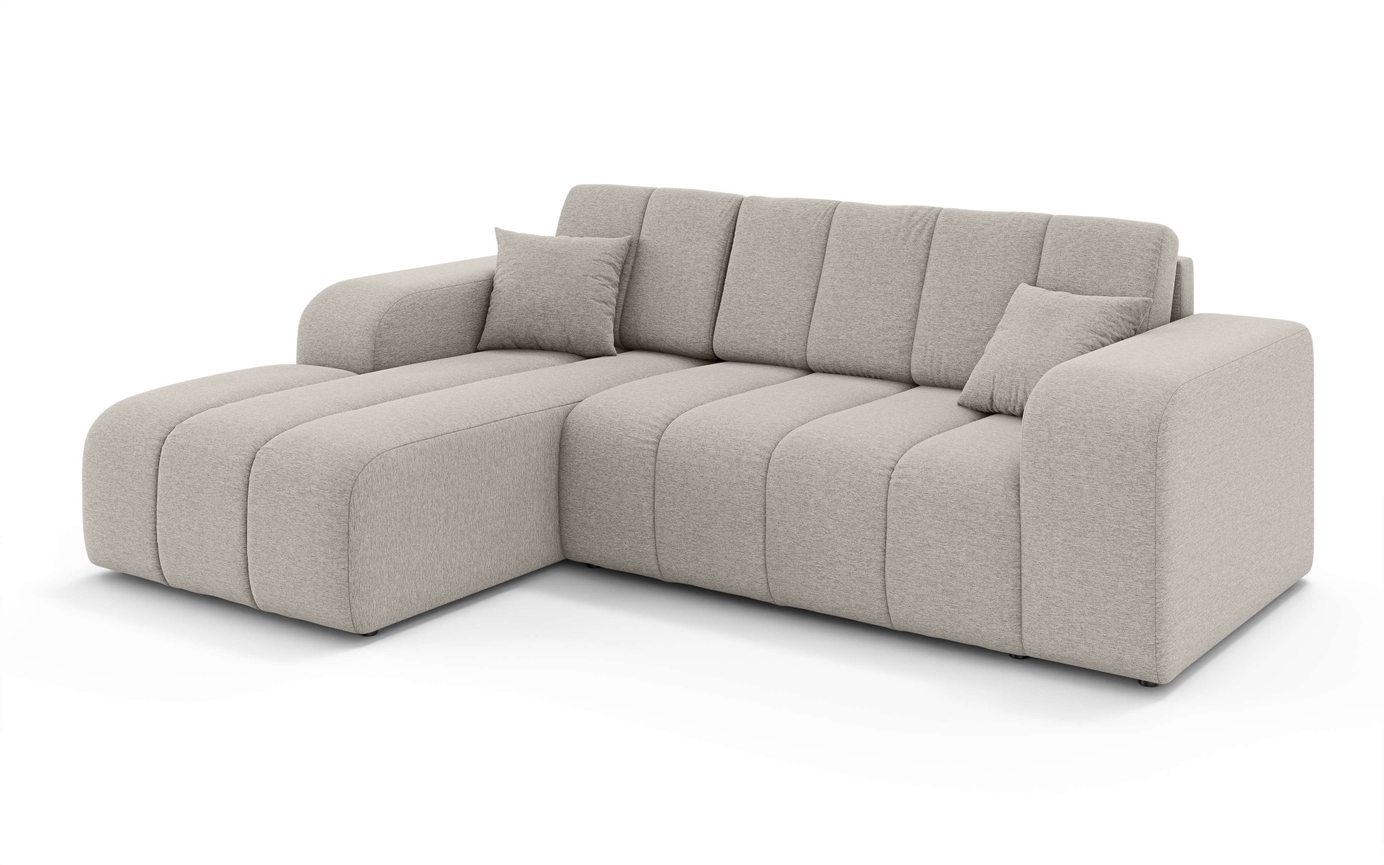 INOSIGN Ecksofa »CASSY L-Form, Schlafsofa mit Bettkasten, Masse B/T/H: 245/165/88 cm«, mit 2 Rückenkissen, Recamiere rechts oder links bestellbar