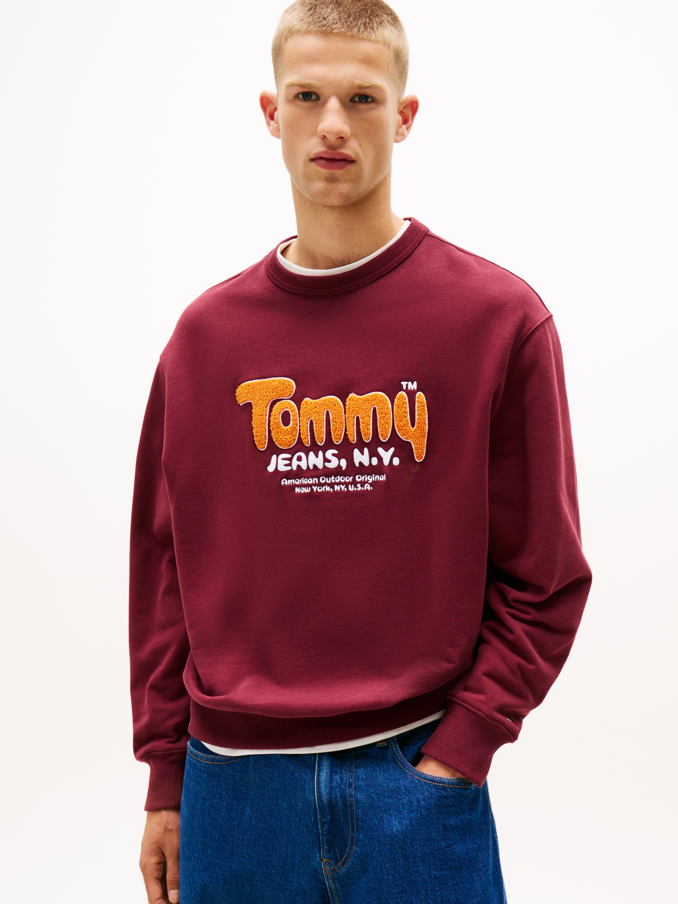 Tommy Jeans Sweatshirt »BOUCLE«, Relaxed fit mit Rundhalsausschnitt