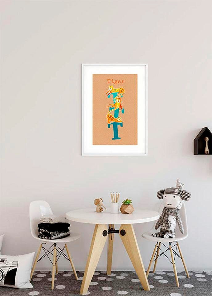 Komar Bild »ABC Animal T«, Buchstaben, (1 St.), Wandbild zur Dekoration - ohne Rahmen