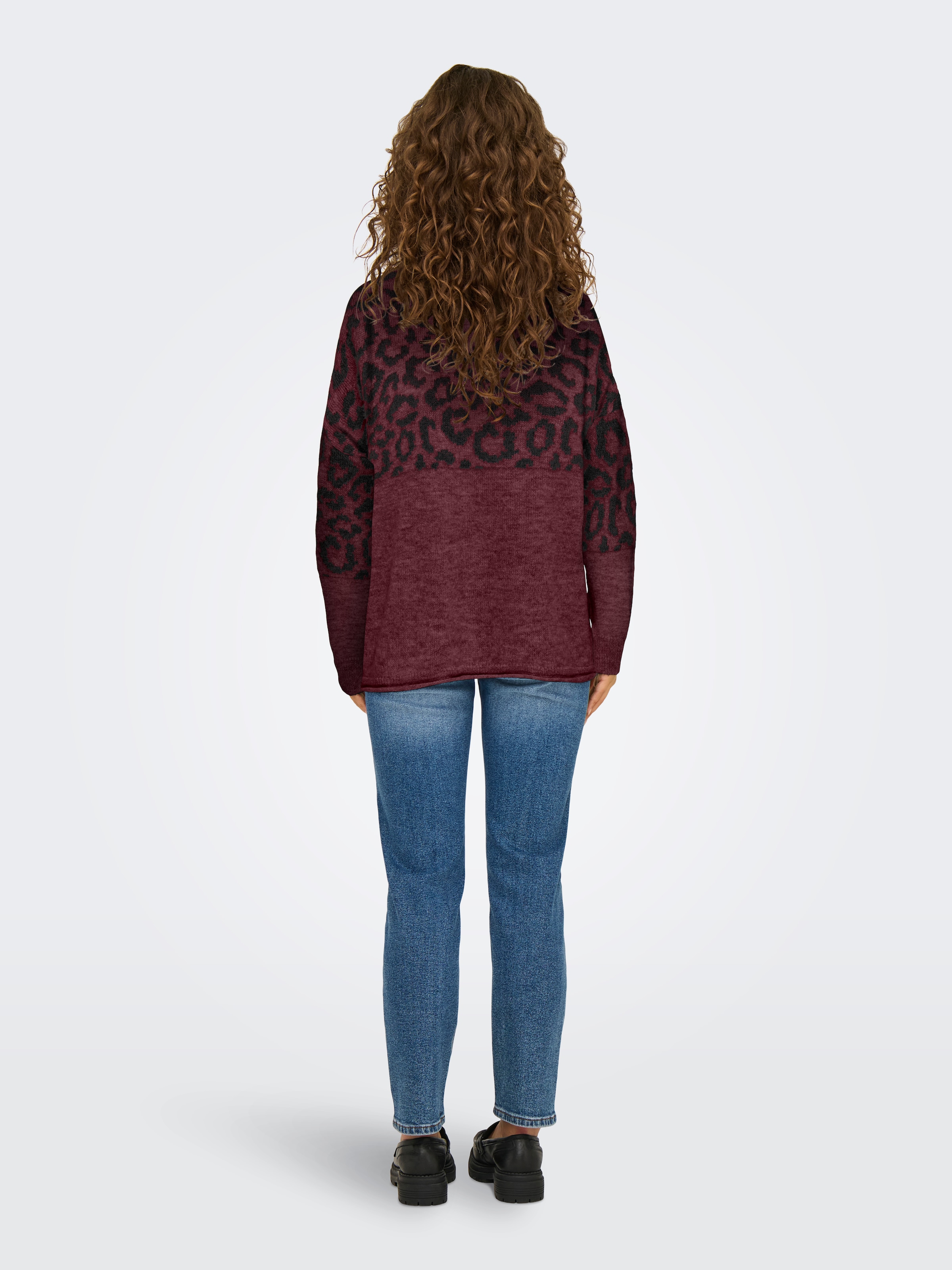 ONLY Rundhalspullover »ONLJADE ANIMAL LS O-NECK NOOS KNT«