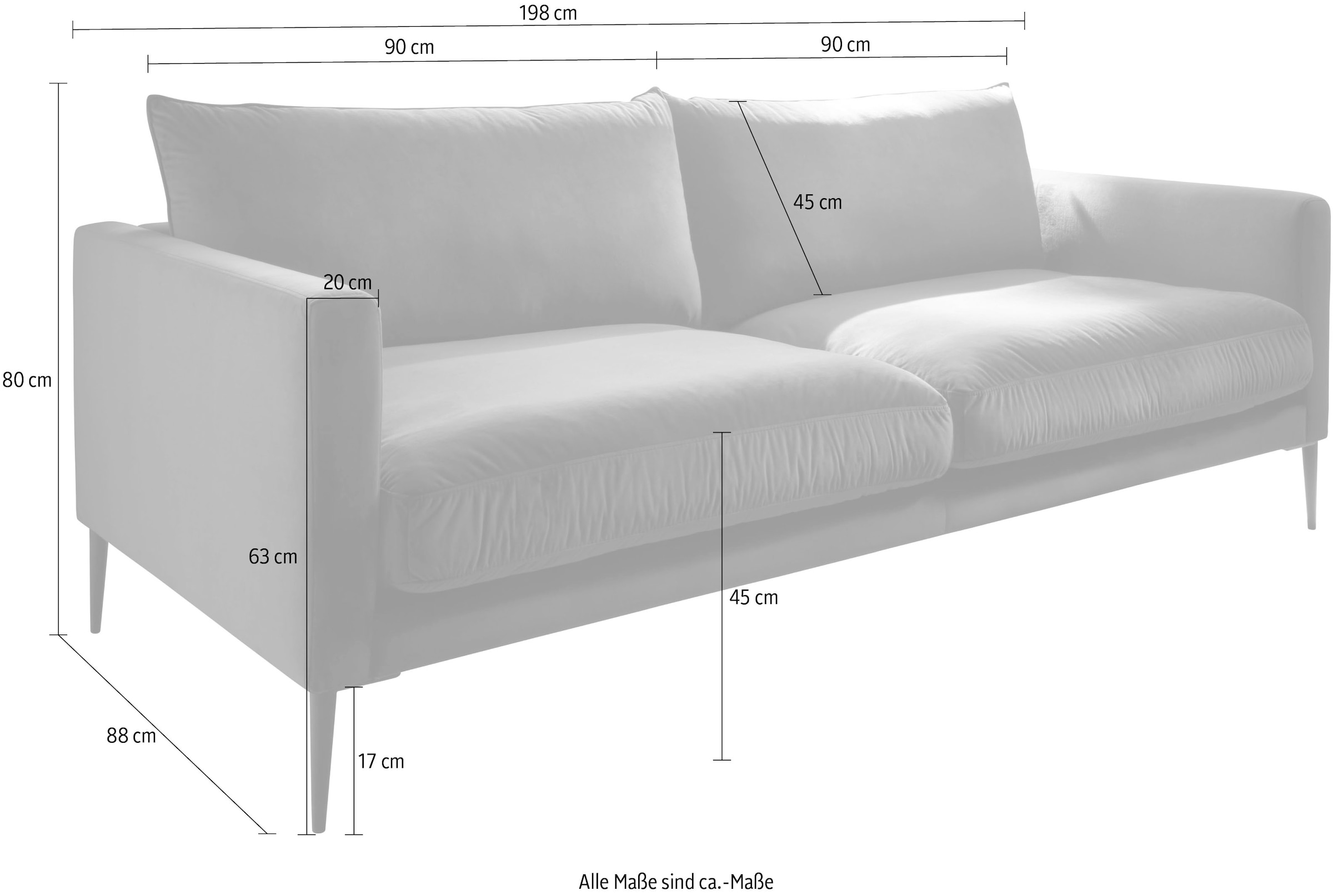 Trends by HG 3-Sitzer »Svea«, mit Metallfuss, frei im Raum stellbar