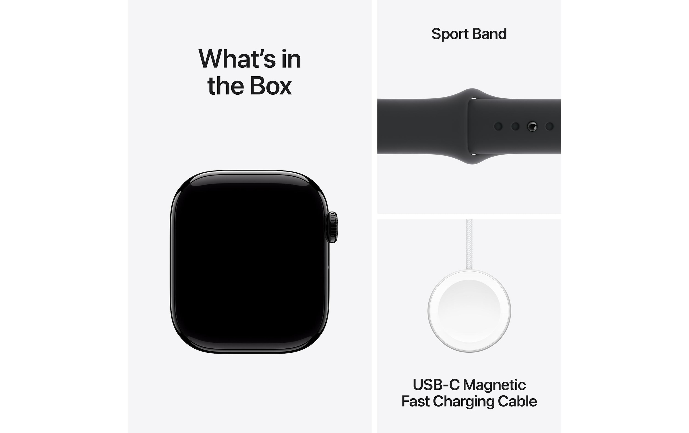 Apple Watch Series 10 Aluminium, 42 mm, GPS, Sport Band S/M, Diamantschwarz
