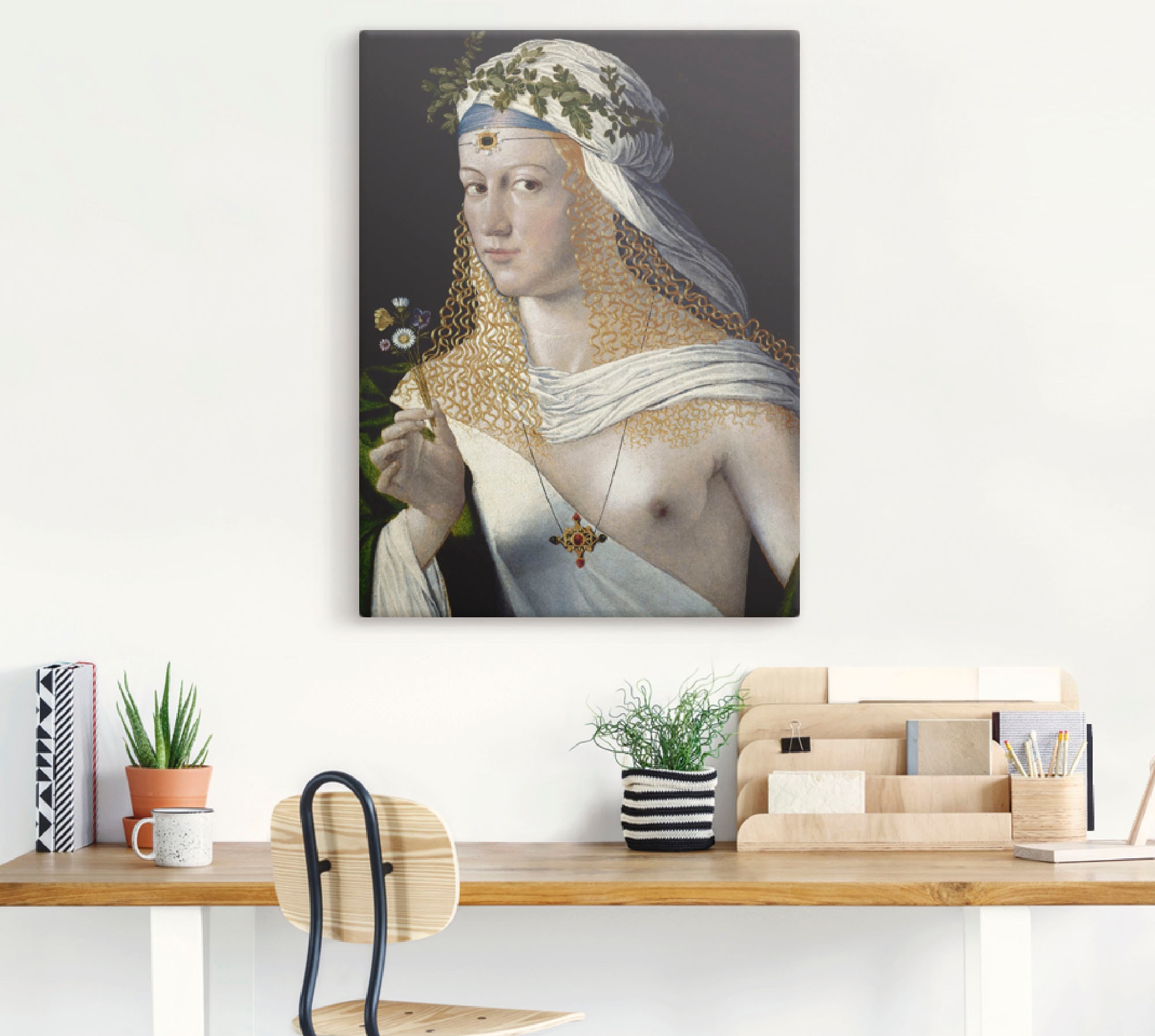 Artland Leinwandbild »Idealbildnis einer Kurtisane als Flora«, Frau, (1 St.), auf Keilrahmen gespannt