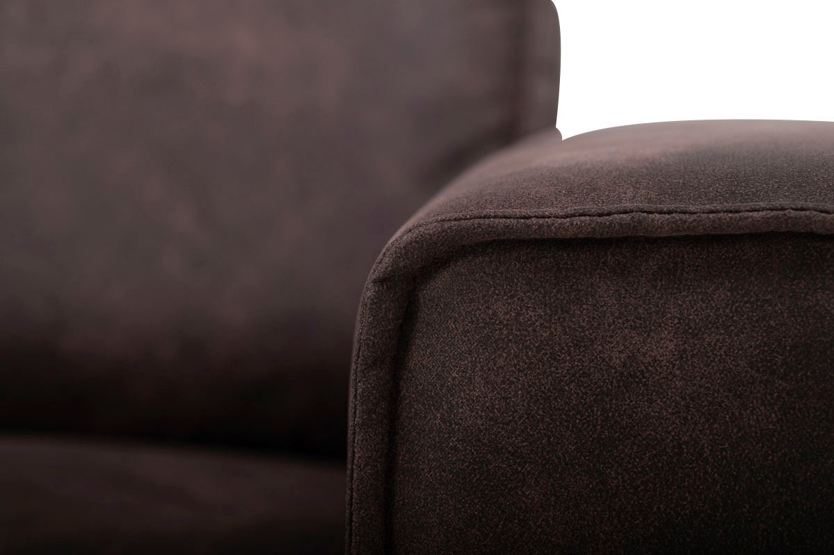 Places of Style Ecksofa »Polsterecke Oland, Struktur, Flachgewebe, Luxus-Microfaser, Boucle«, L-Form, 280 cm, Wellenunterfederung, Skandi-Design, Metallfüsse