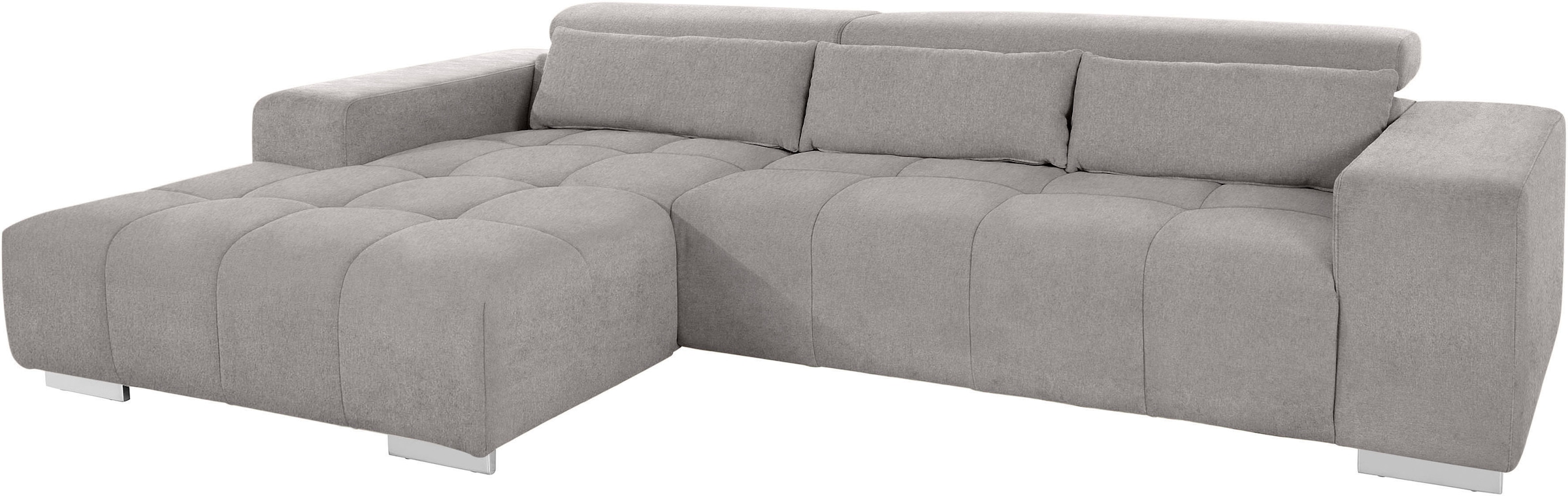 COTTA Ecksofa »Orion L-Form«, mit Recamiere, inkl. verstellbaren Kopfstützen und 3 Kissen