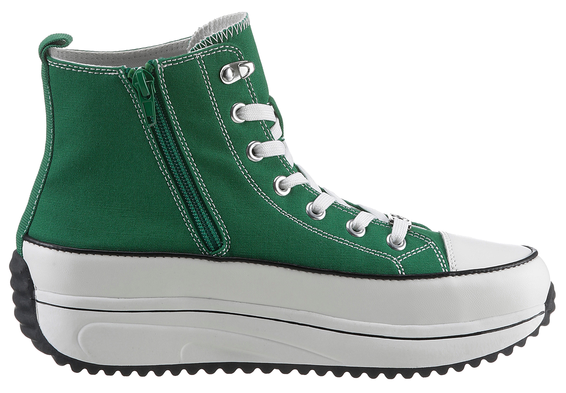 Rieker Sneaker, Plateau, High Top-Sneaker, Schnürschuh in veganer Verarbeitung