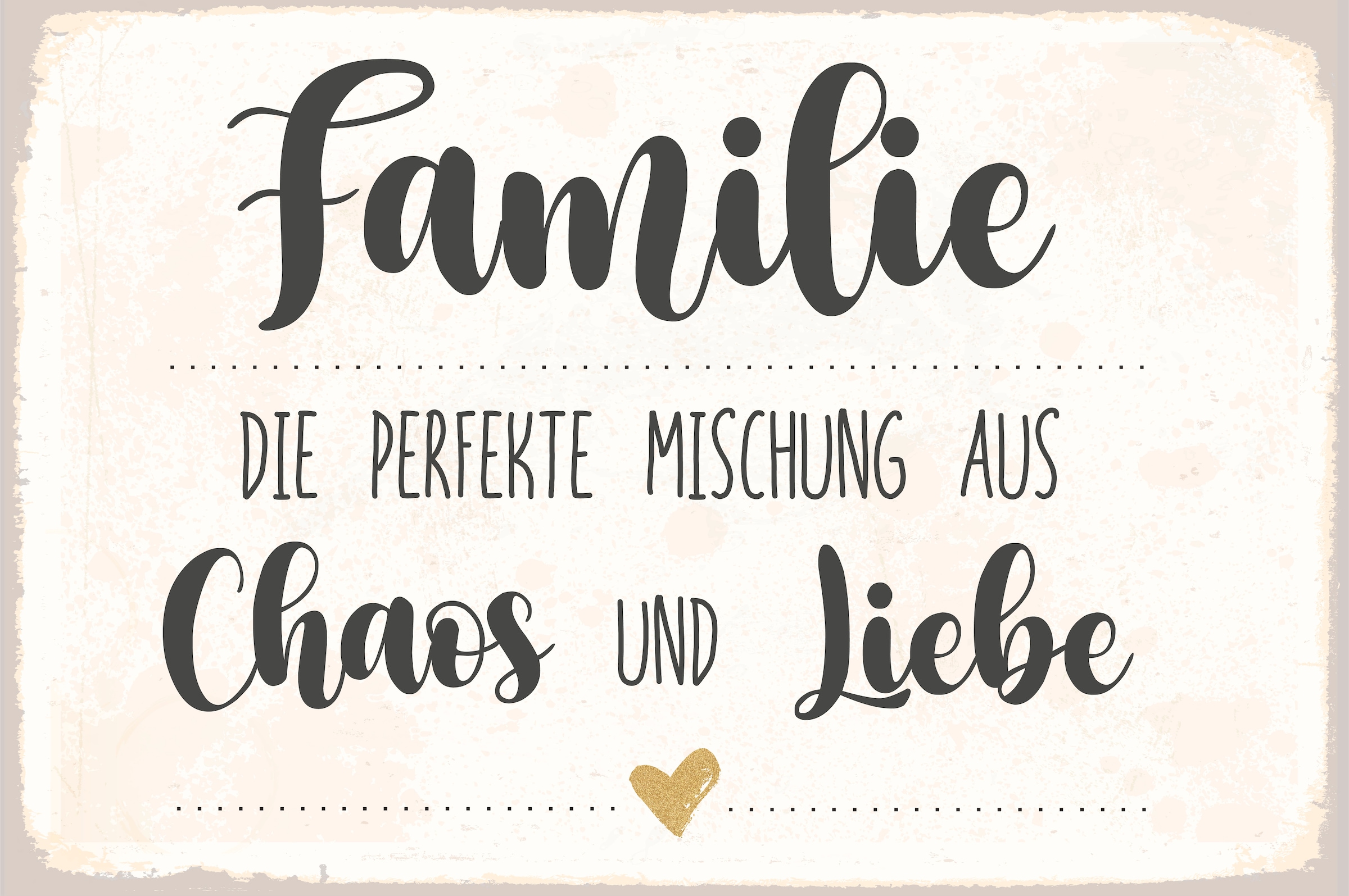 queence Metallbild »Familie«, Schriftzüge-Schriftzug, (1 St.), Stahlschilder