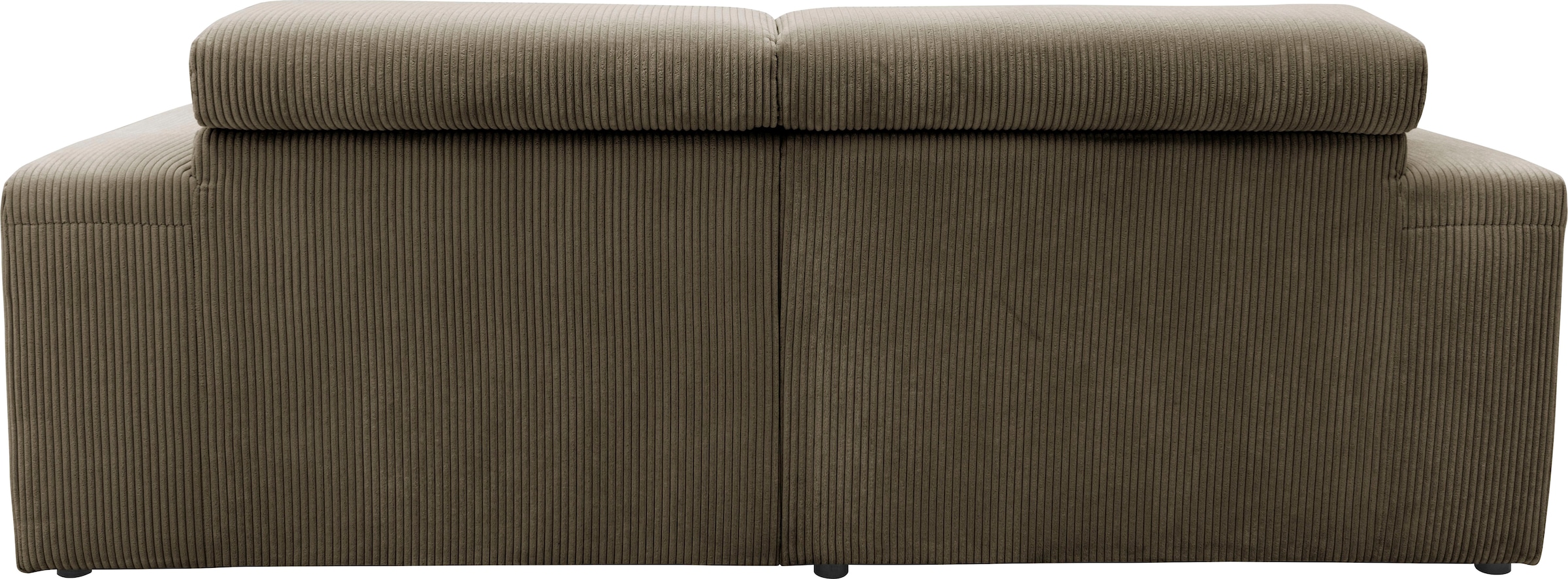 DOMO collection Ecksofa »Brandon B/T: 214/100 cm, belastbar bis 140kg/ Sitz, L-Form«, Cord, schlamm
