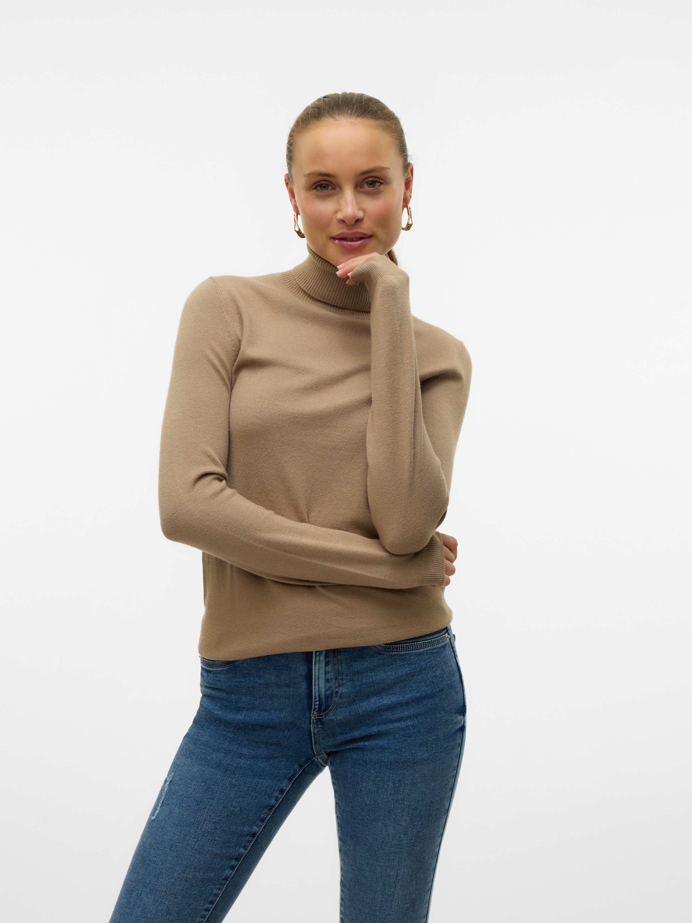 Vero Moda Rollkragenpullover »VMHAPPINESS LS ROLLNK PULLOVE GA BOO REP«