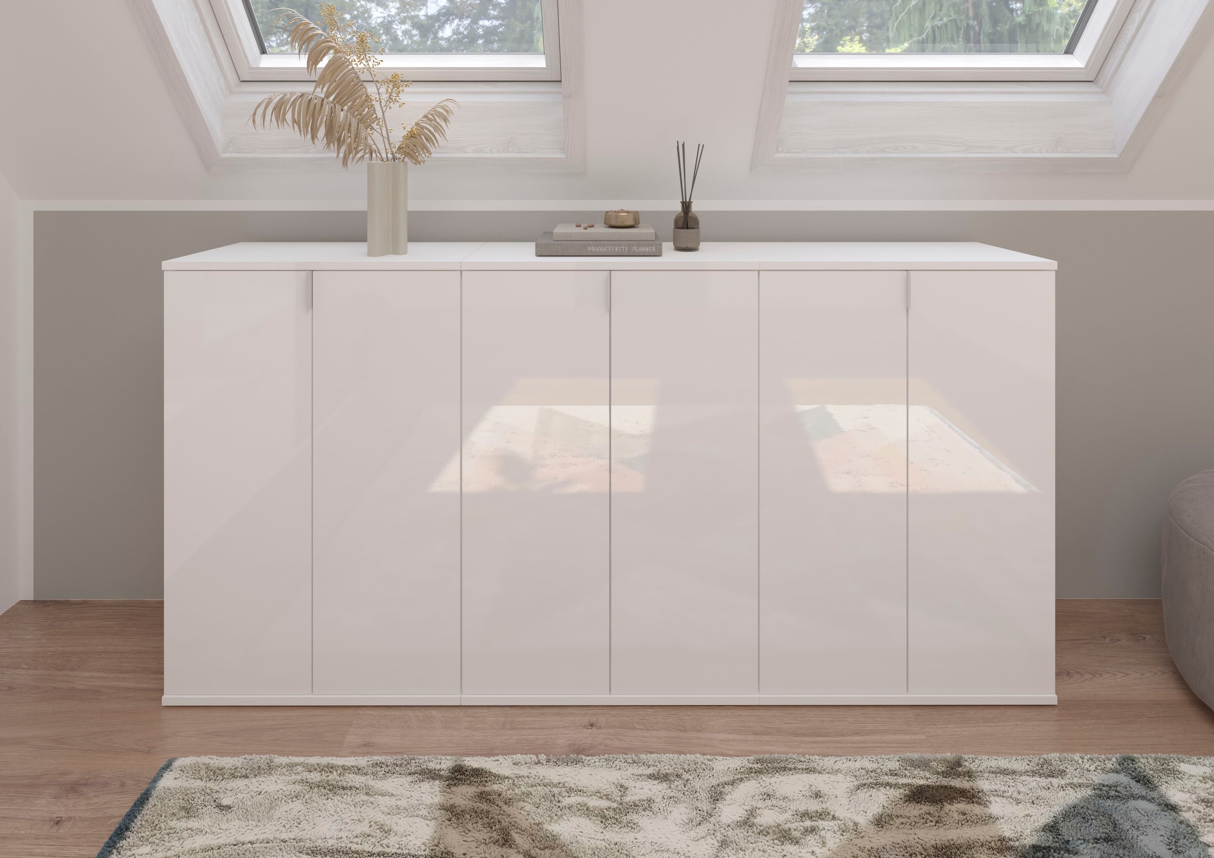 INOSIGN Kommode »Trondheim, Breite 30 cm, 1 Tür, 3 Einlegeböden, 4 Fächer«, Türanschlag wechselbar, Garderobenkommode, Schuhschrank, Schuhkommode
