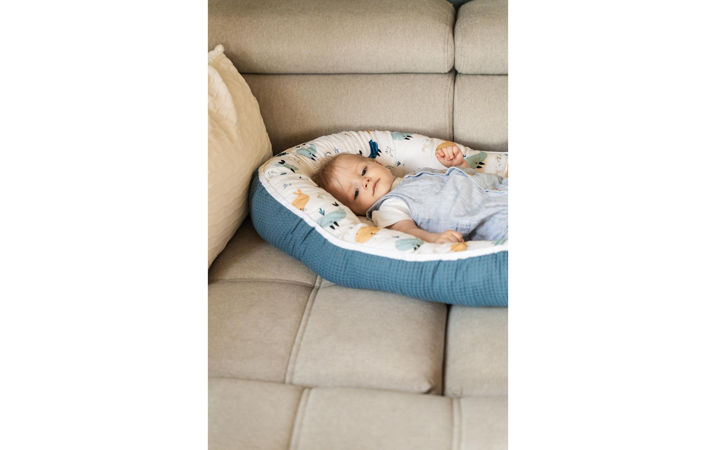 ULLENBOOM ® Bettnestchen »Cocoon Waffel-Motiv Wale 55 x 95 cm«